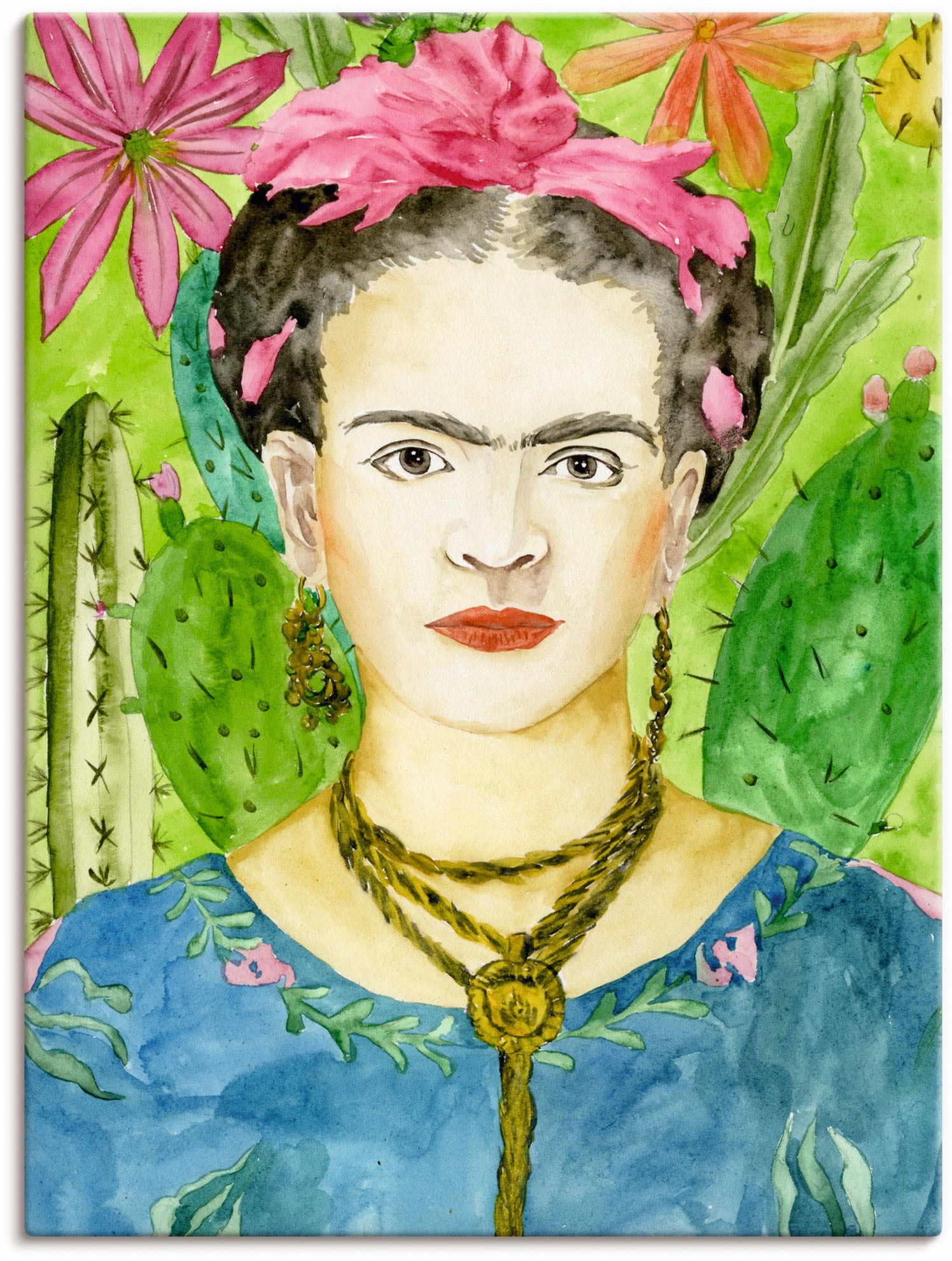 Artland Leinwandbild "Frida Kahlo II" Bilder von Frauen 1 Stk. tlg. als Alubild, Outdoorbild, Leinwandbild, Poster, Wandaufkleber von Artland