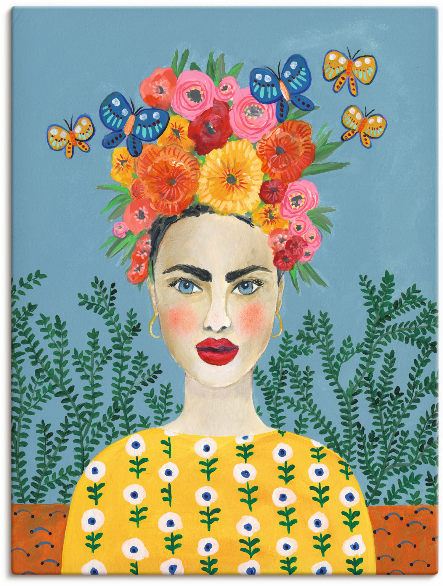Artland Leinwandbild "Frida-Kopfschmuck I" Bilder von Frauen 1 Stk. tlg. als Leinwandbild, Poster, Wandaufkleber in verschied. Größen von Artland