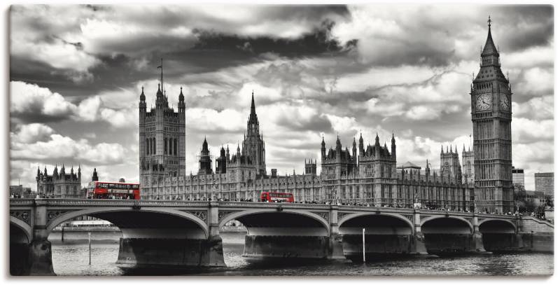 Artland Leinwandbild "London Westminster Bridge & Red Buses" Großbritannien 1 Stk. tlg. als Leinwandbild, Poster, Wandaufkleber in verschied. Größen von Artland