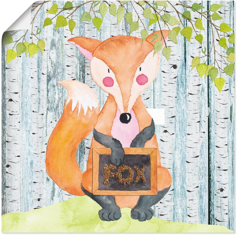 Artland Poster "Waldfreunde- der schlaue Fuchs" Tiere 1 Stk. tlg. als Alubild, Leinwandbild, Wandaufkleber oder Poster in versch. Größen von Artland