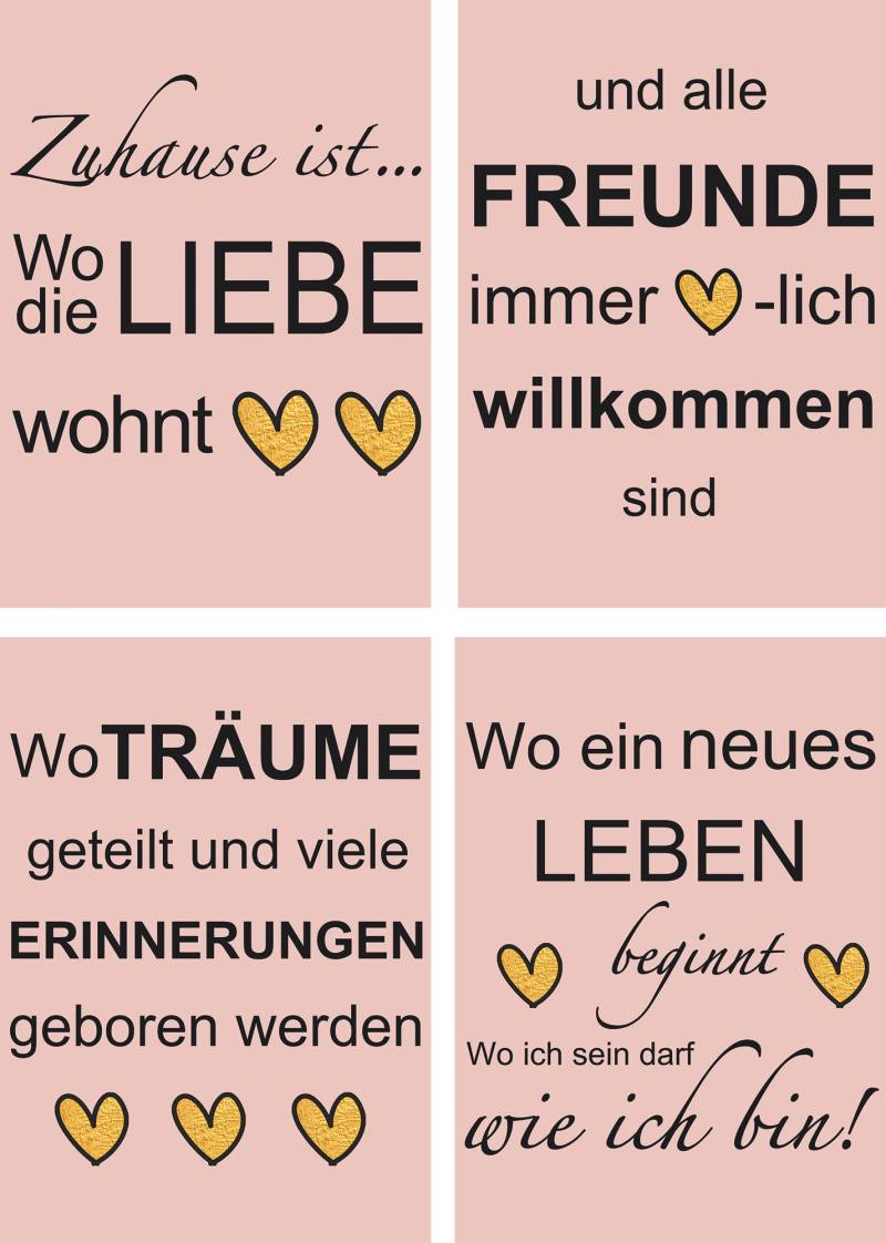 Artland Poster "Wo die Liebe wohnt", Sprüche & Texte, (4 St.) von Artland