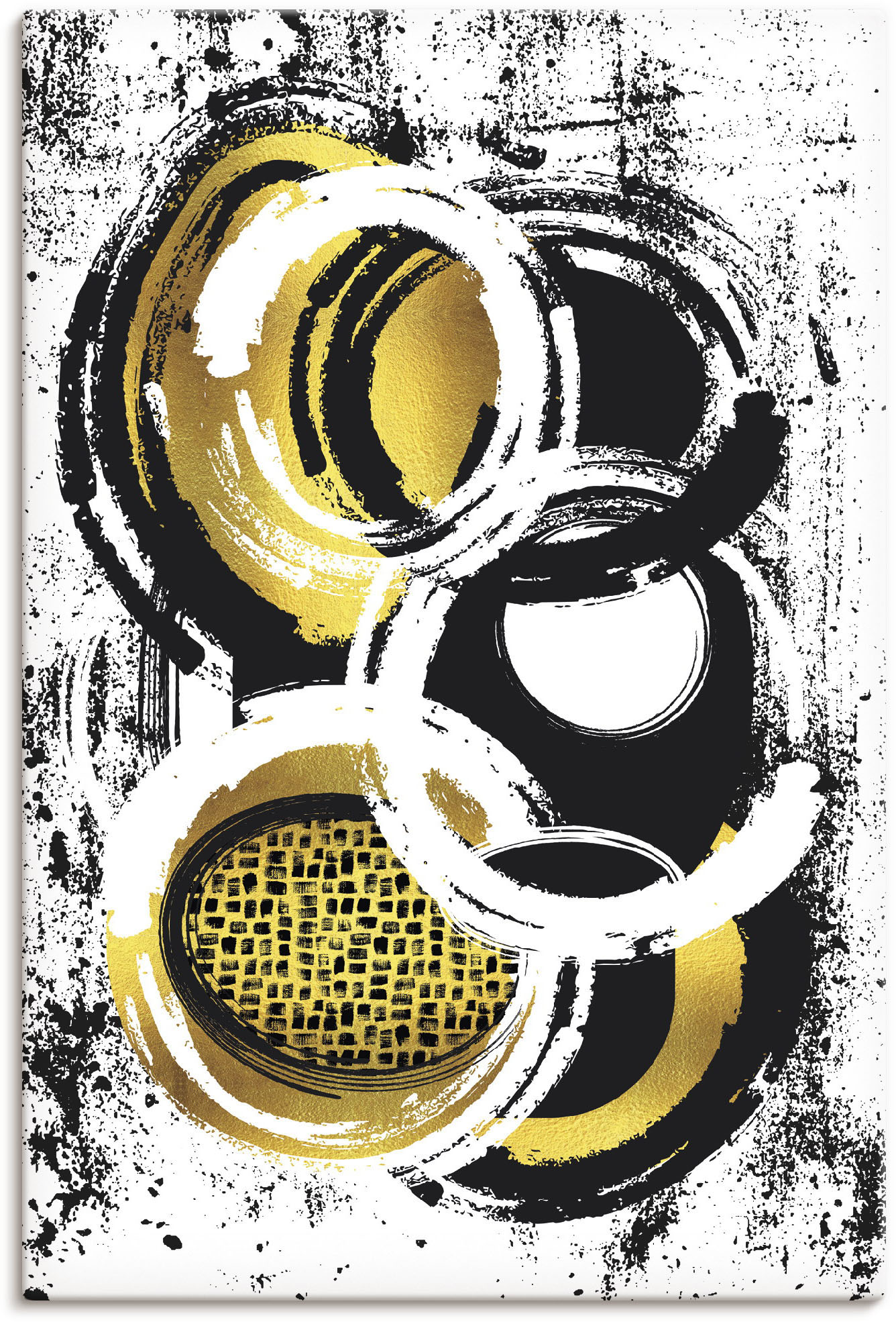 Artland Wandbild "Abstrakte Malerei Nr. 2 gold", Muster, (1 St.), als Leinwandbild, Poster, Wandaufkleber in verschied. Größen von Artland
