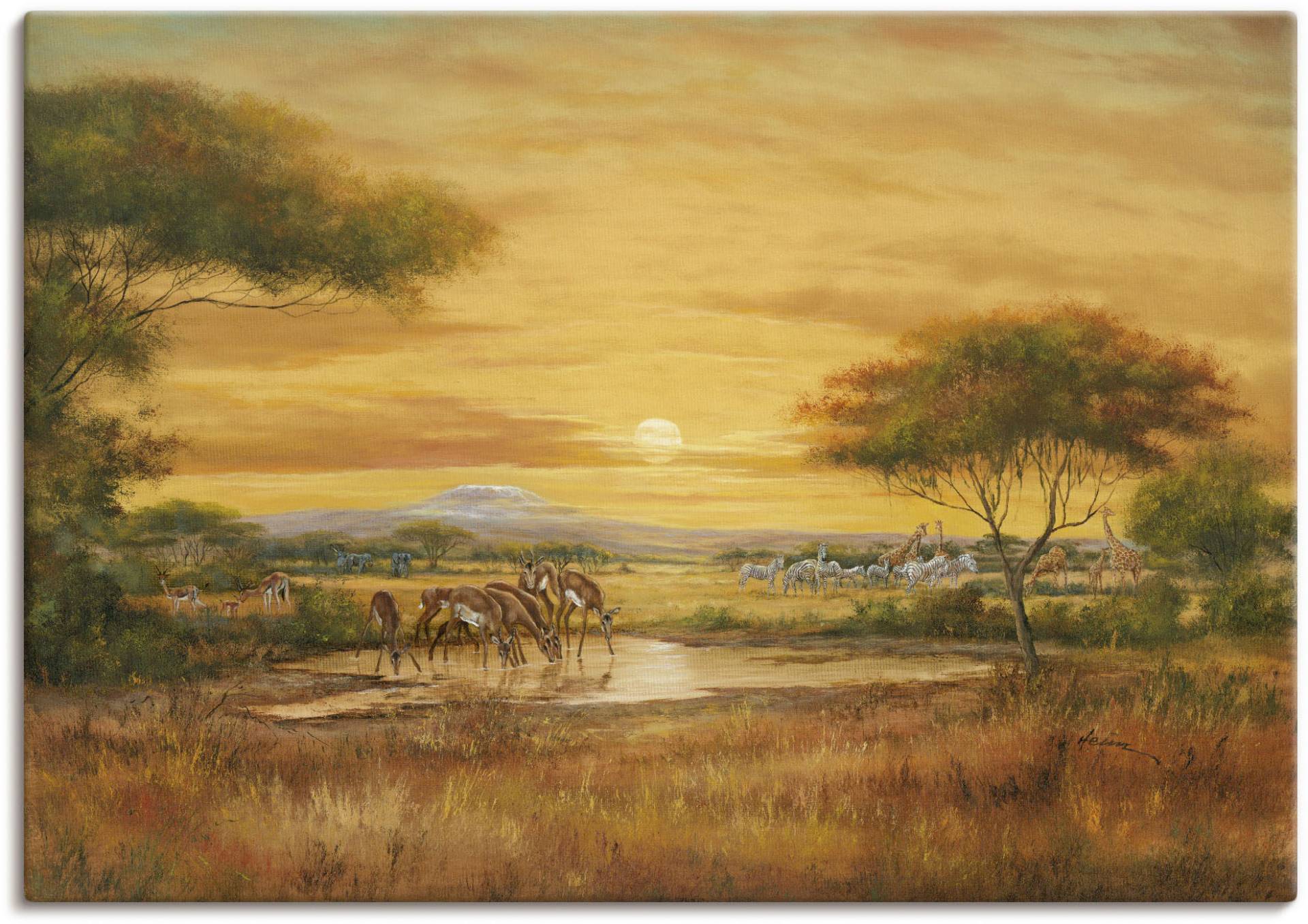 Artland Wandbild "Afrikanische Steppe" Wildtiere 1 Stk. tlg. als Alubild, Outdoorbild, Leinwandbild, Poster in verschied. Größen von Artland