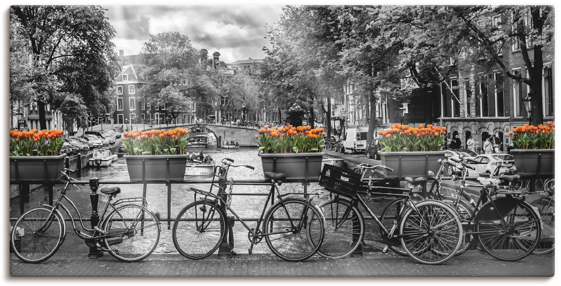 Artland Wandbild "Amsterdam Herengracht I", Fahrräder, (1 St.), als Leinwandbild, Poster, Wandaufkleber in verschied. Größen von Artland