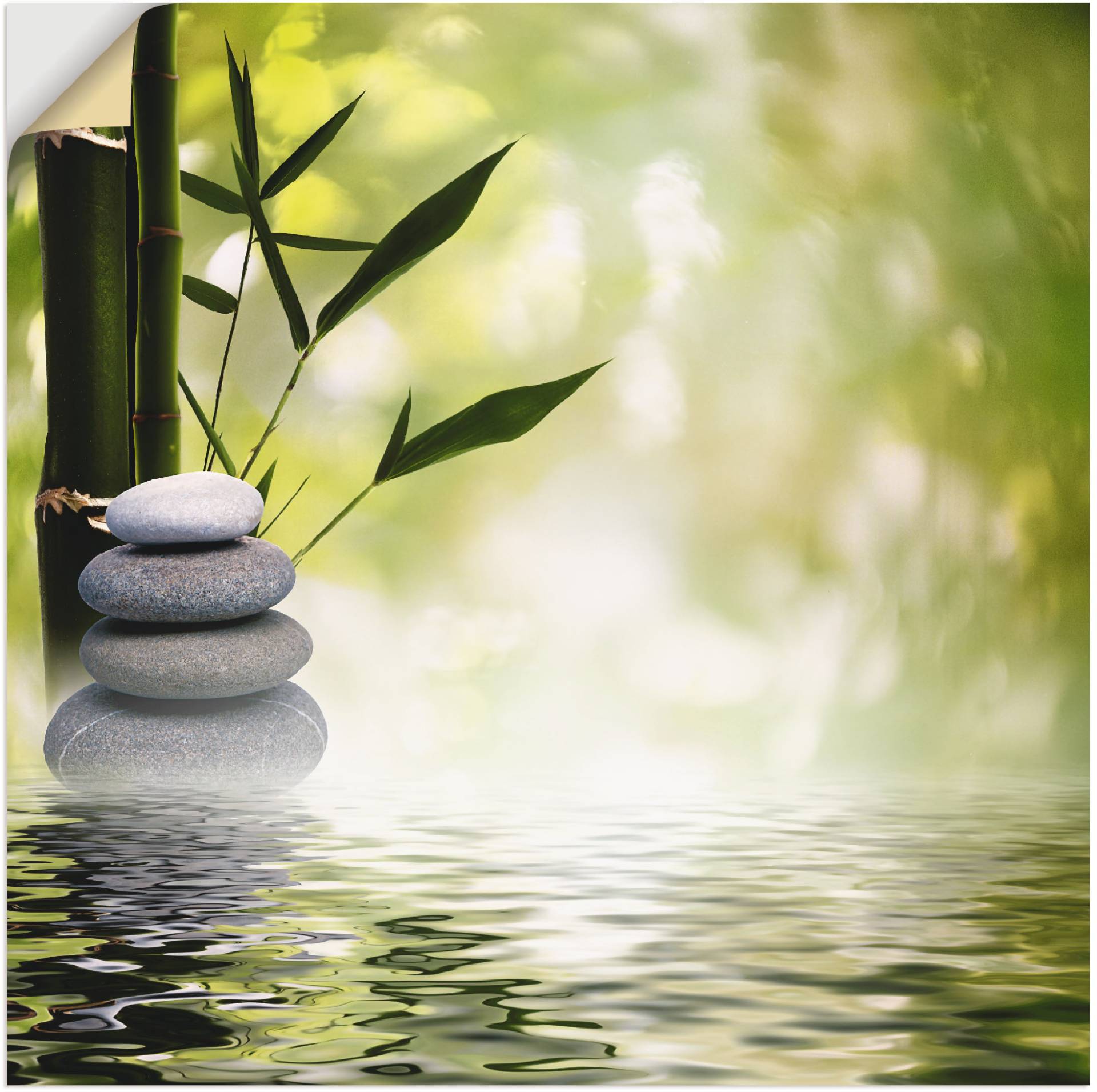Artland Wandbild "Asiatische Spa Steine", Spa, (1 St.), als Alubild, Outdoorbild, Leinwandbild, Poster, Wandaufkleber von Artland
