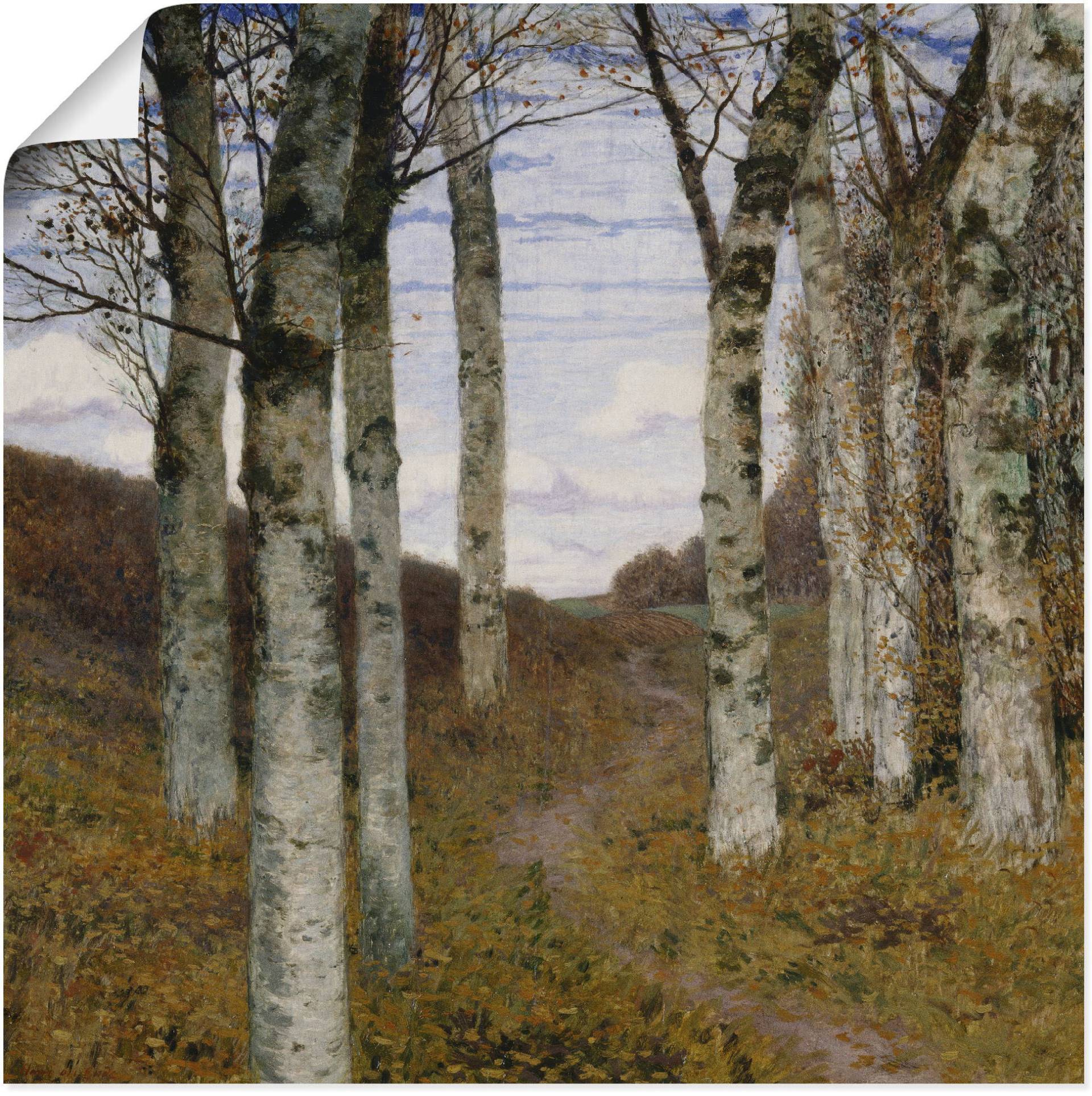 Artland Kunstdruck "Birken im Herbst. Um 1898", Wiesen & Bäume, (1 St.) von Artland