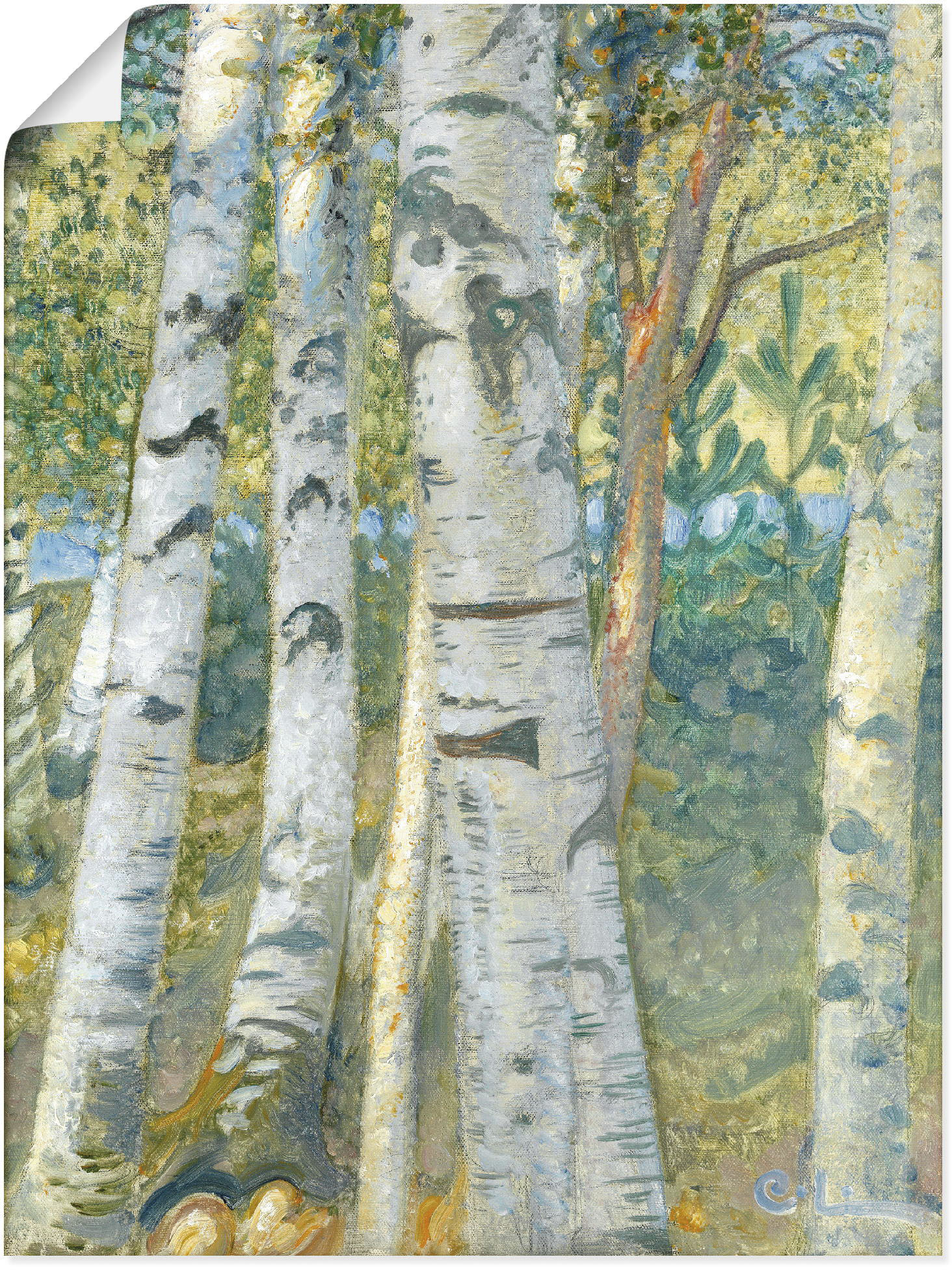 Artland Kunstdruck "Birkenstämme. 1910", Bäume, (1 St.) von Artland