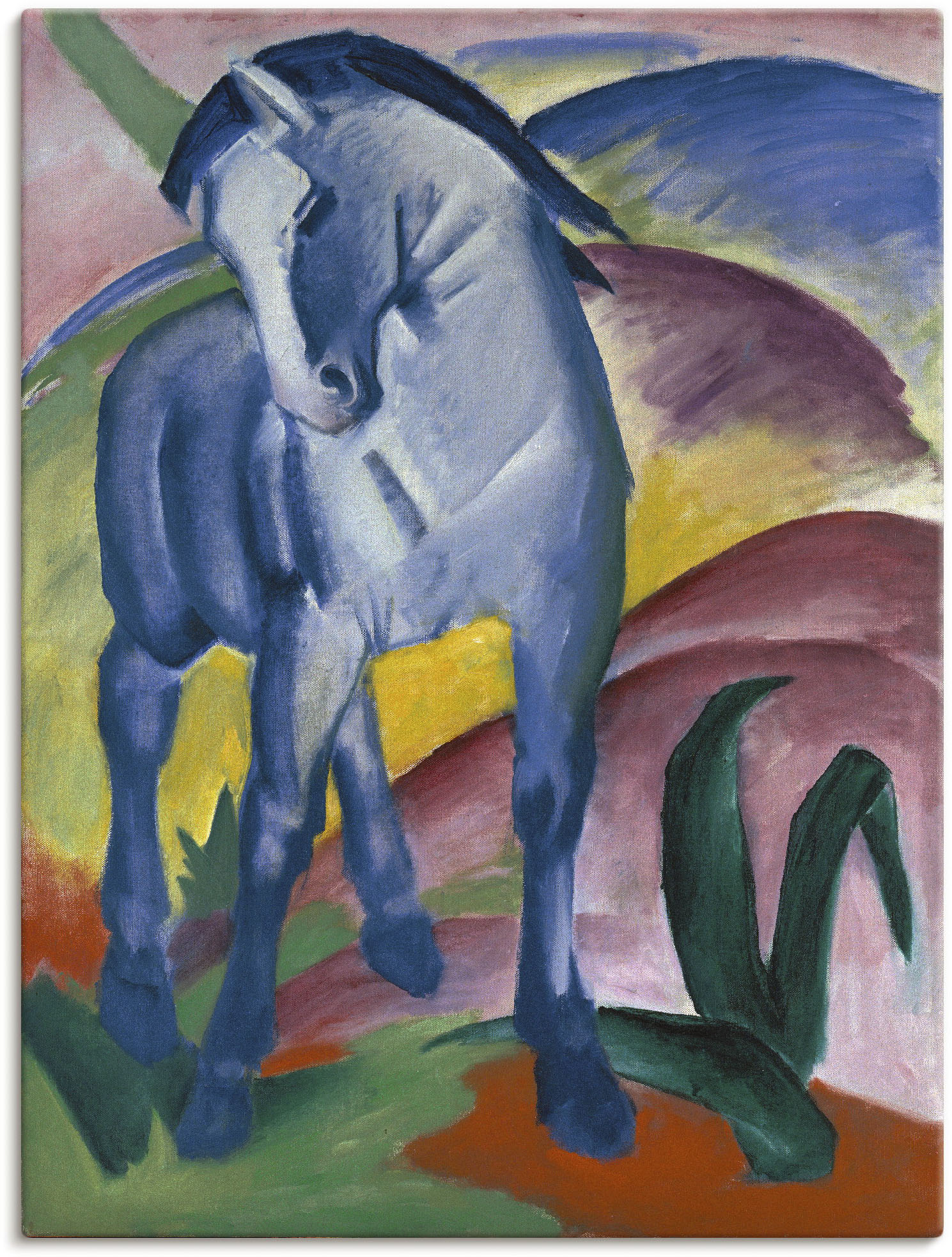 Artland Wandbild "Blaues Pferd I. 1911.", Haustiere, (1 St.), als Alubild, Outdoorbild, Leinwandbild, Poster, Wandaufkleber von Artland