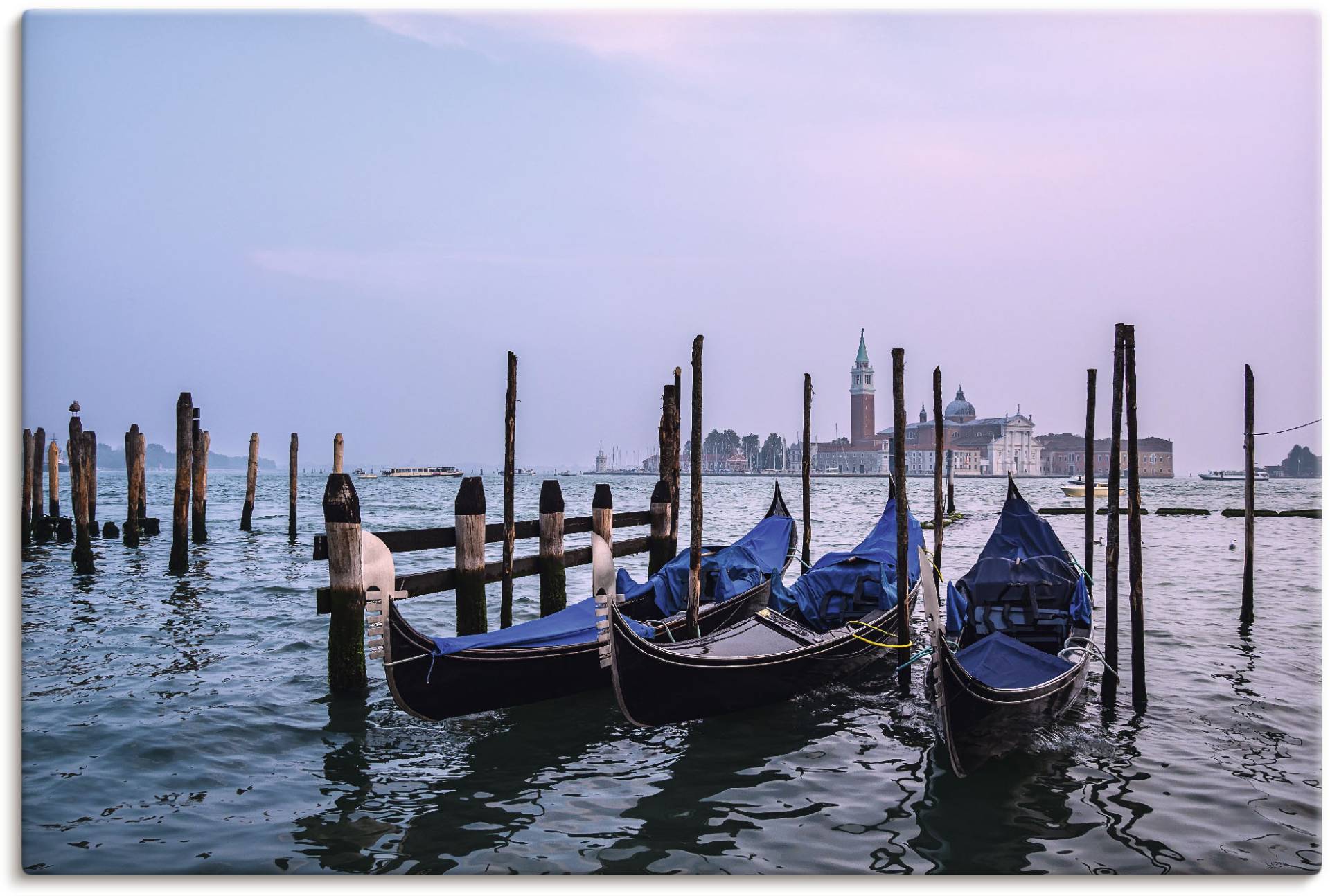 Artland Wandbild "Blick auf die Insel San Giorgio Maggiore", Bilder von Booten & Schiffen (1 Stück), in vielen Größen & Produktarten - Alubild / Outdoorbild, Leinwandbild, Poster, Wandaufkleber / Wandtattoo auch für Badezimmer geeignet von Artland