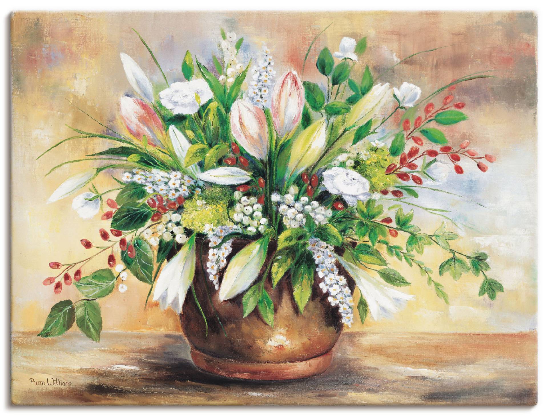 Artland Wandbild "Blütenverschönerung", Blumen, (1 St.), als Leinwandbild, Poster, Wandaufkleber in verschied. Größen von Artland