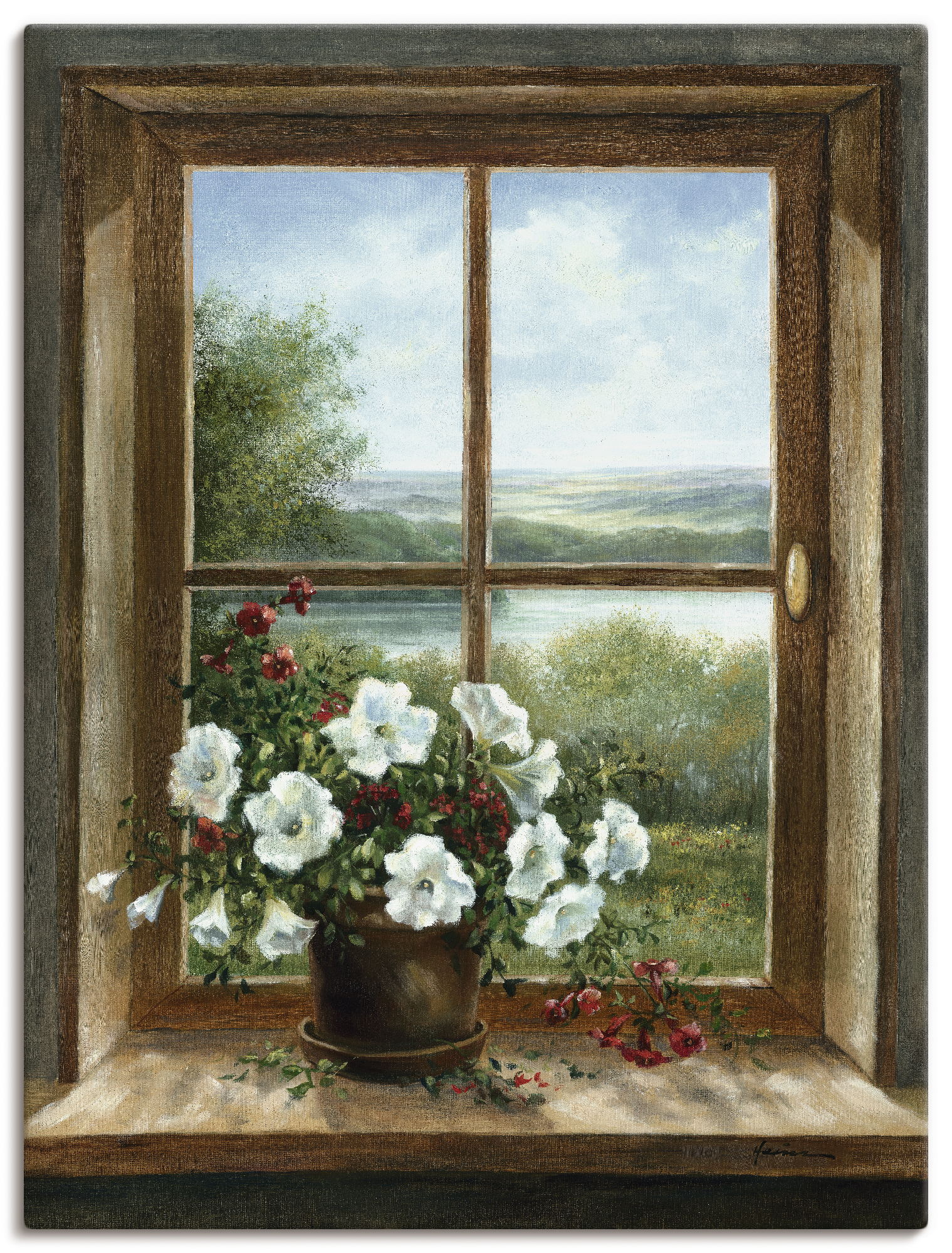 Artland Wandbild "Blumen am Fenster" Arrangements 1 Stk. tlg. als Alubild, Outdoorbild, Leinwandbild, Poster, Wandaufkleber von Artland