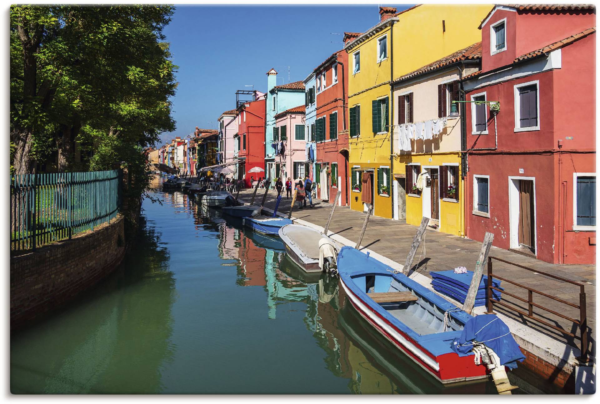 Artland Wandbild "Bunte Gebäude auf Insel Burano Venedig", Bilder von Booten & Schiffen (1 Stück), in vielen Größen & Produktarten - Alubild/Outdoorbild, Leinwandbild, Poster, Wandaufkleber/Wandtattoo auch für Badezimmer geeignet von Artland