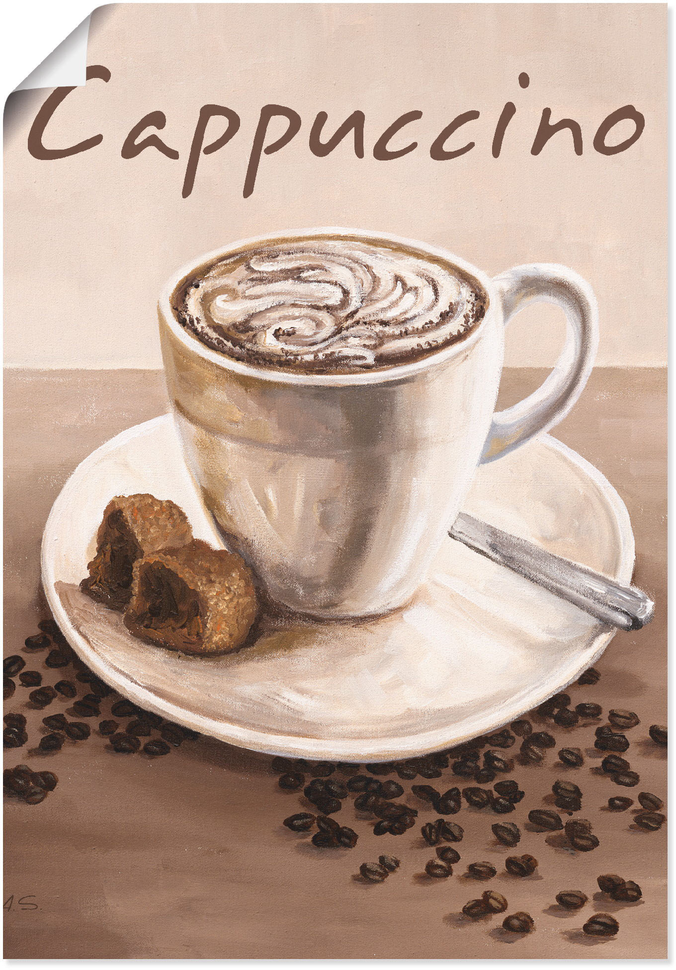 Artland Wandbild "Cappuccino - Kaffee", Kaffee Bilder, (1 St.) von Artland