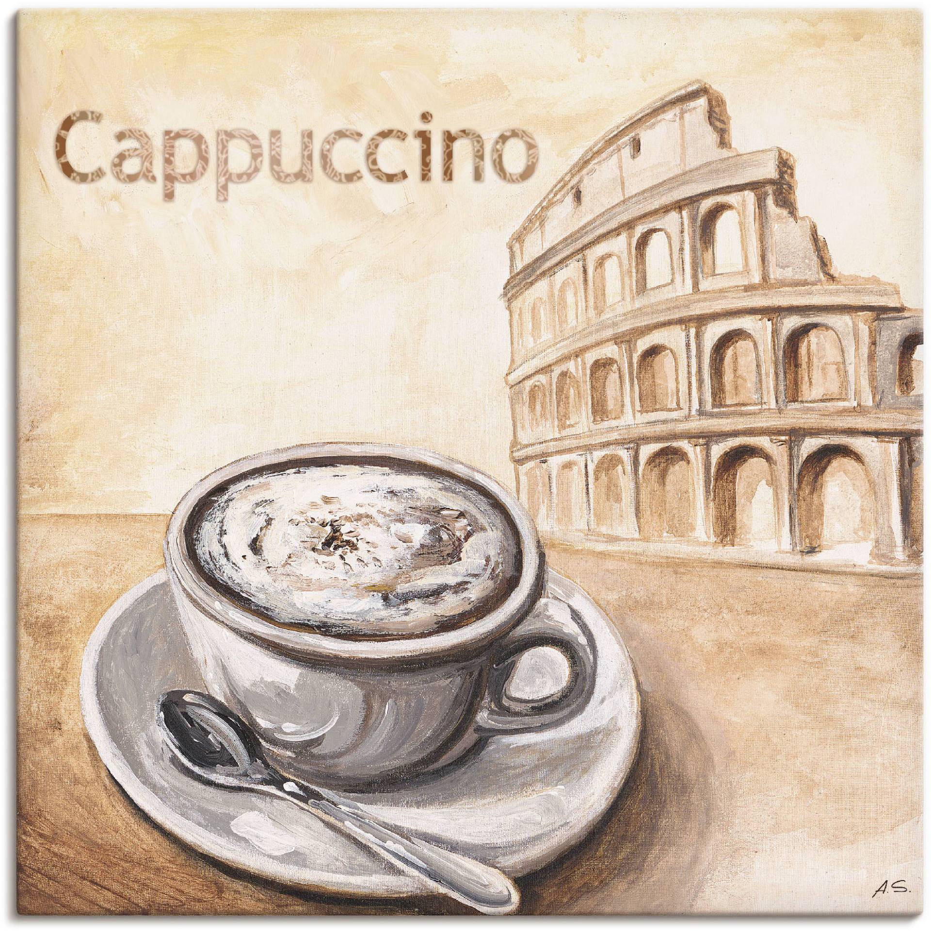 Artland Wandbild "Cappuccino in Rom", Kaffee Bilder, (1 St.) von Artland