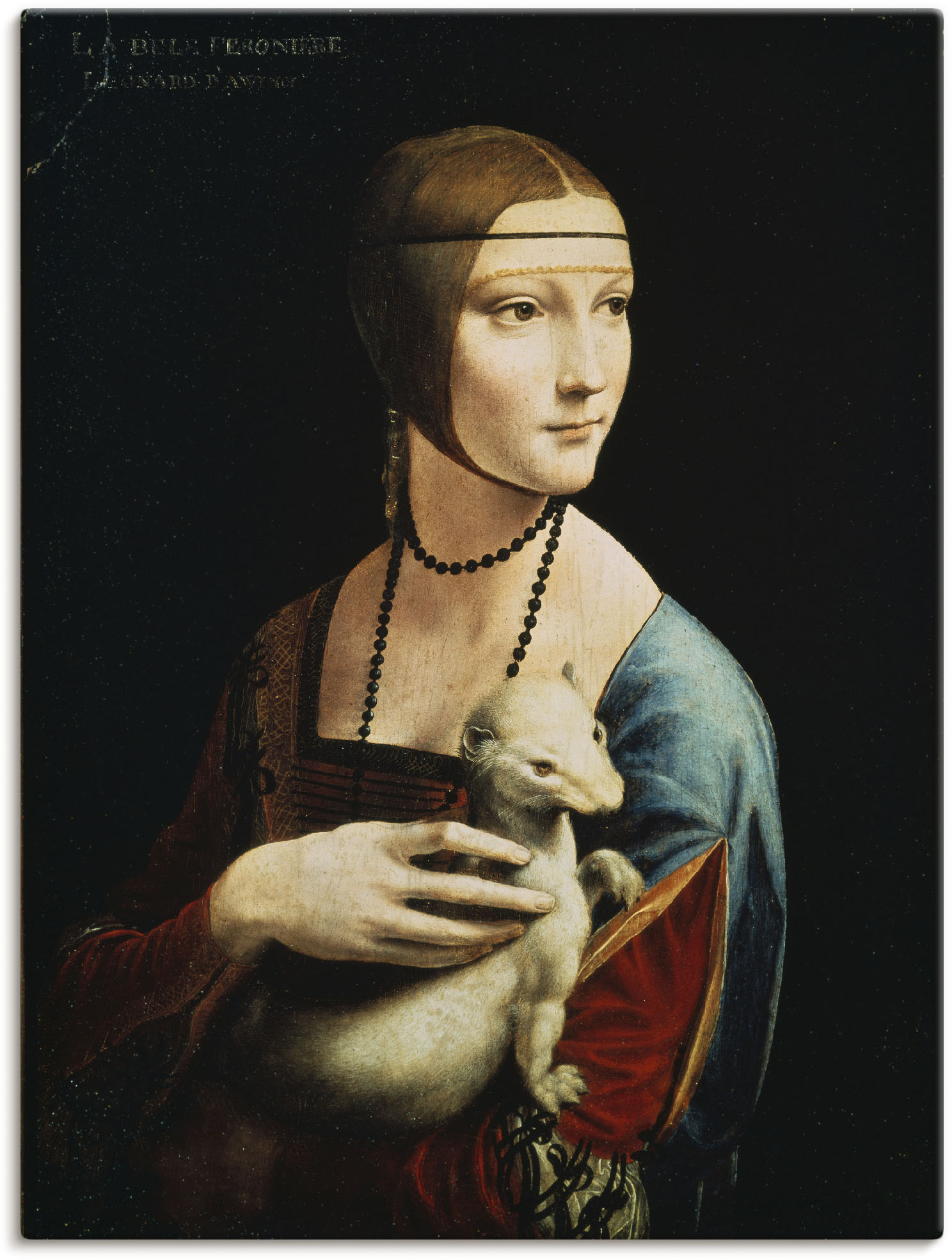 Artland Wandbild "Dame mit dem Hermelin Porträt", Frau, (1 St.), als Leinwandbild, Poster, Wandaufkleber in verschied. Größen von Artland