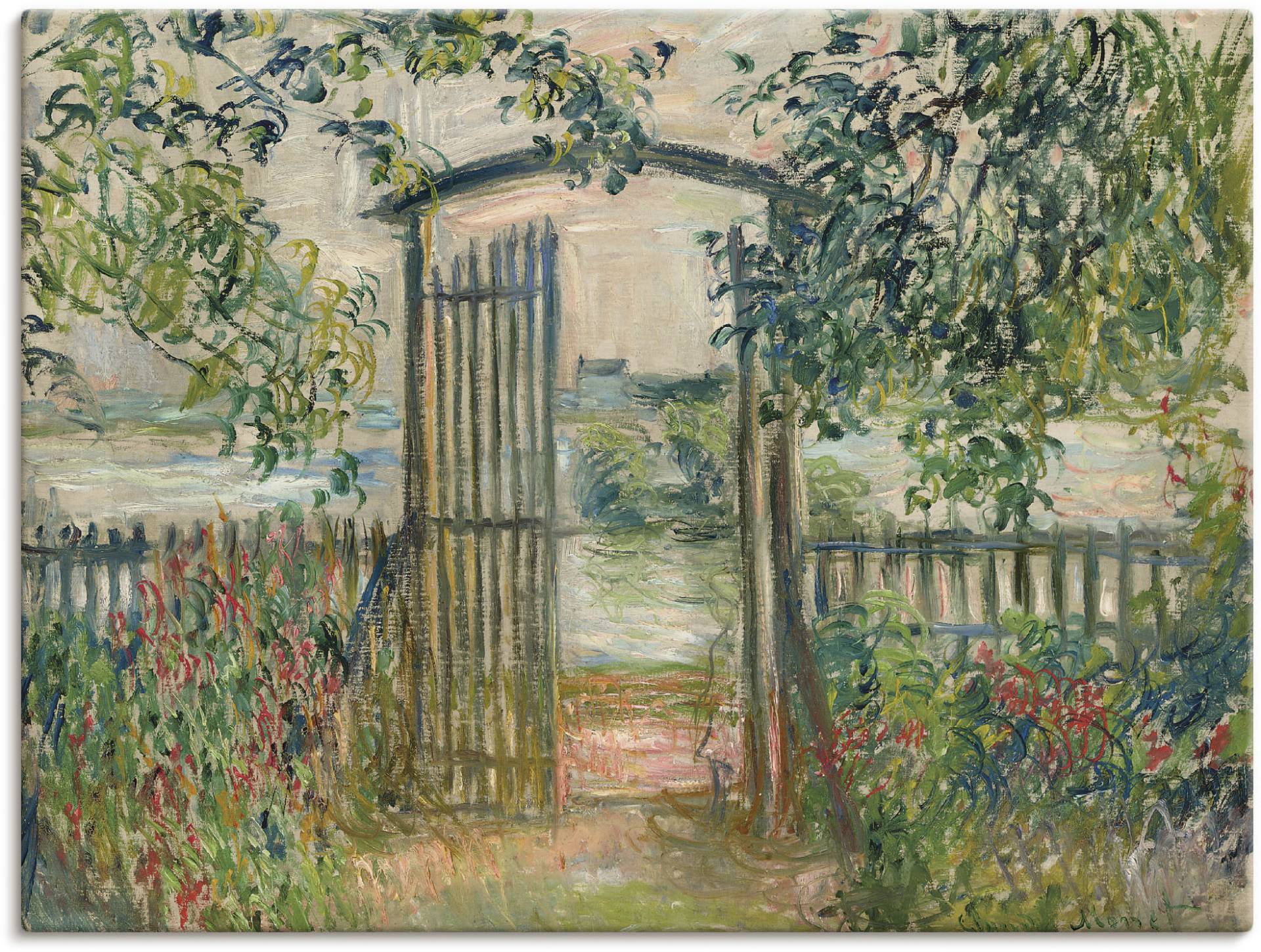Artland Wandbild "Das Gartentor in Vetheuil", Garten, (1 St.), als Leinwandbild, Poster in verschied. Größen von Artland