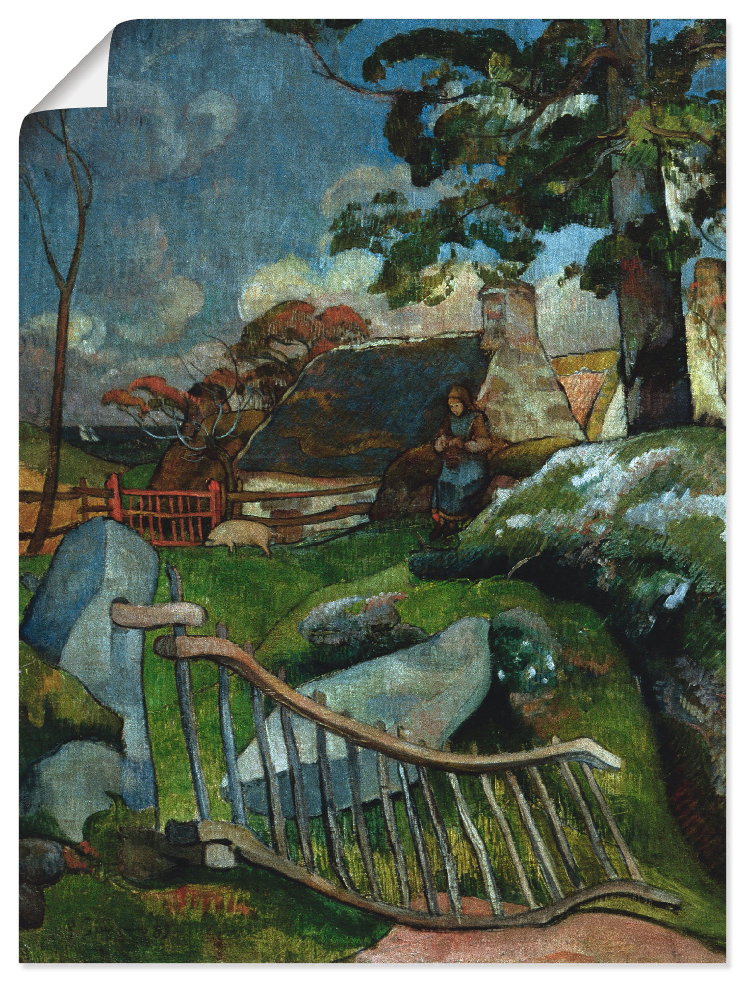 Artland Kunstdruck "Das Gatter 1889", Garten, (1 St.), als Leinwandbild, Wandaufkleber oder Poster in versch. Größen von Artland