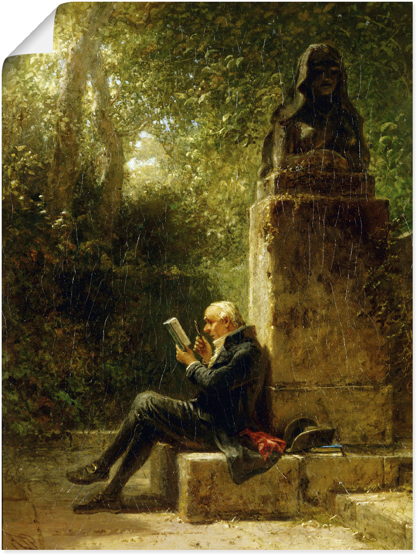 Artland Kunstdruck "Der Philosoph (Der Leser im Park)", Mann, (1 St.) von Artland