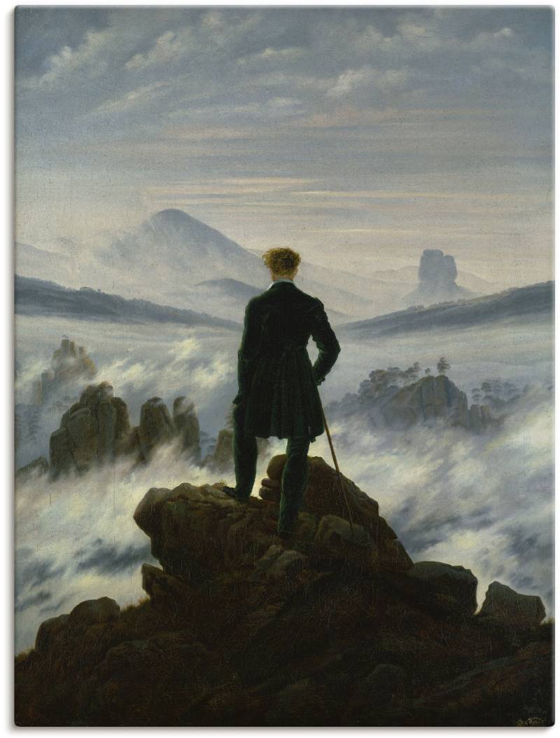 Artland Wandbild "Der Wanderer über dem Nebelmeer. Um 1818" Mann 1 Stk. tlg. als Leinwandbild, Poster in verschied. Größen von Artland