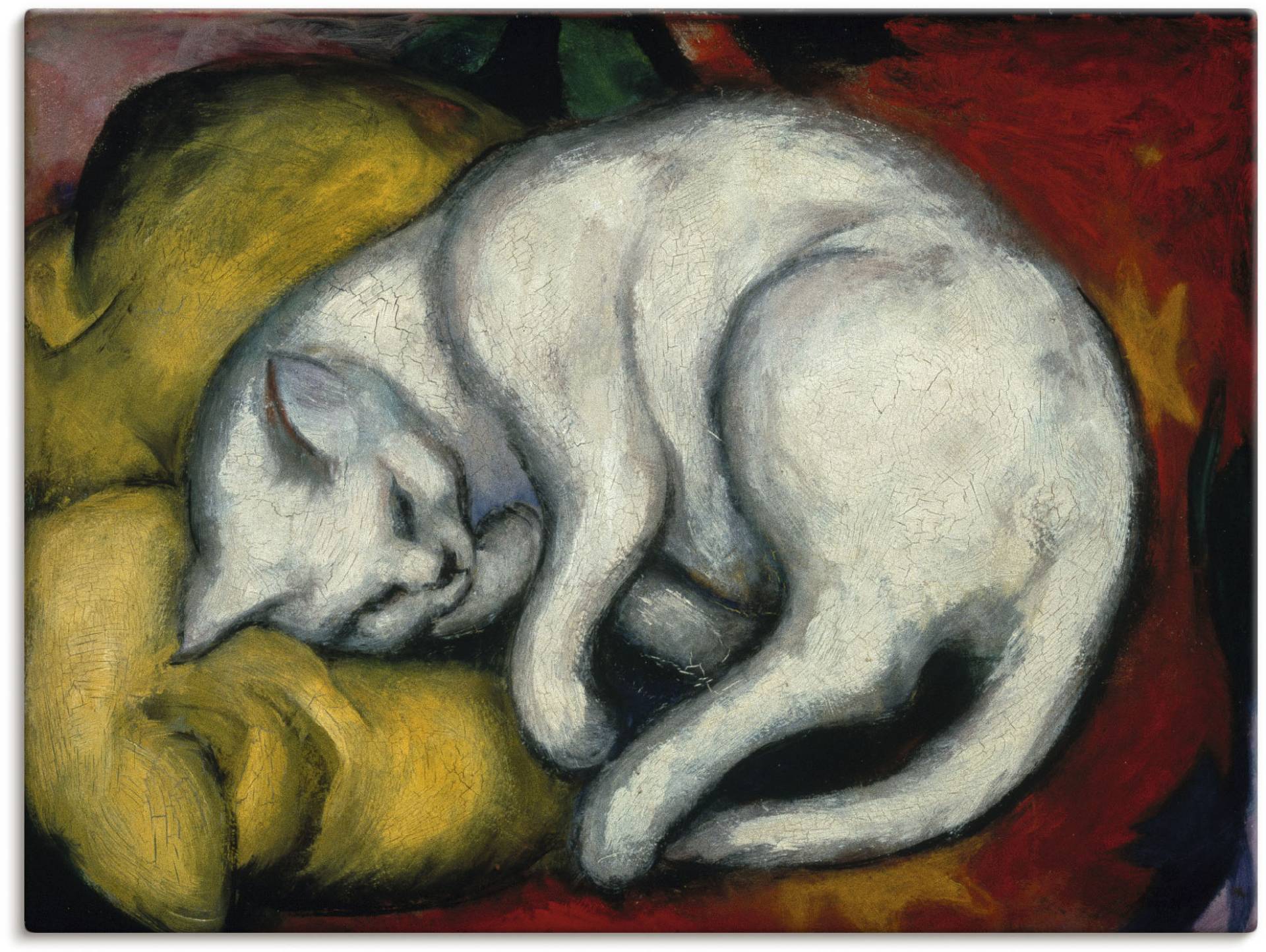 Artland Wandbild "Die weisse Katze. 1912", Haustiere, (1 St.), als Alubild, Outdoorbild, Leinwandbild, Poster in verschied. Größen von Artland