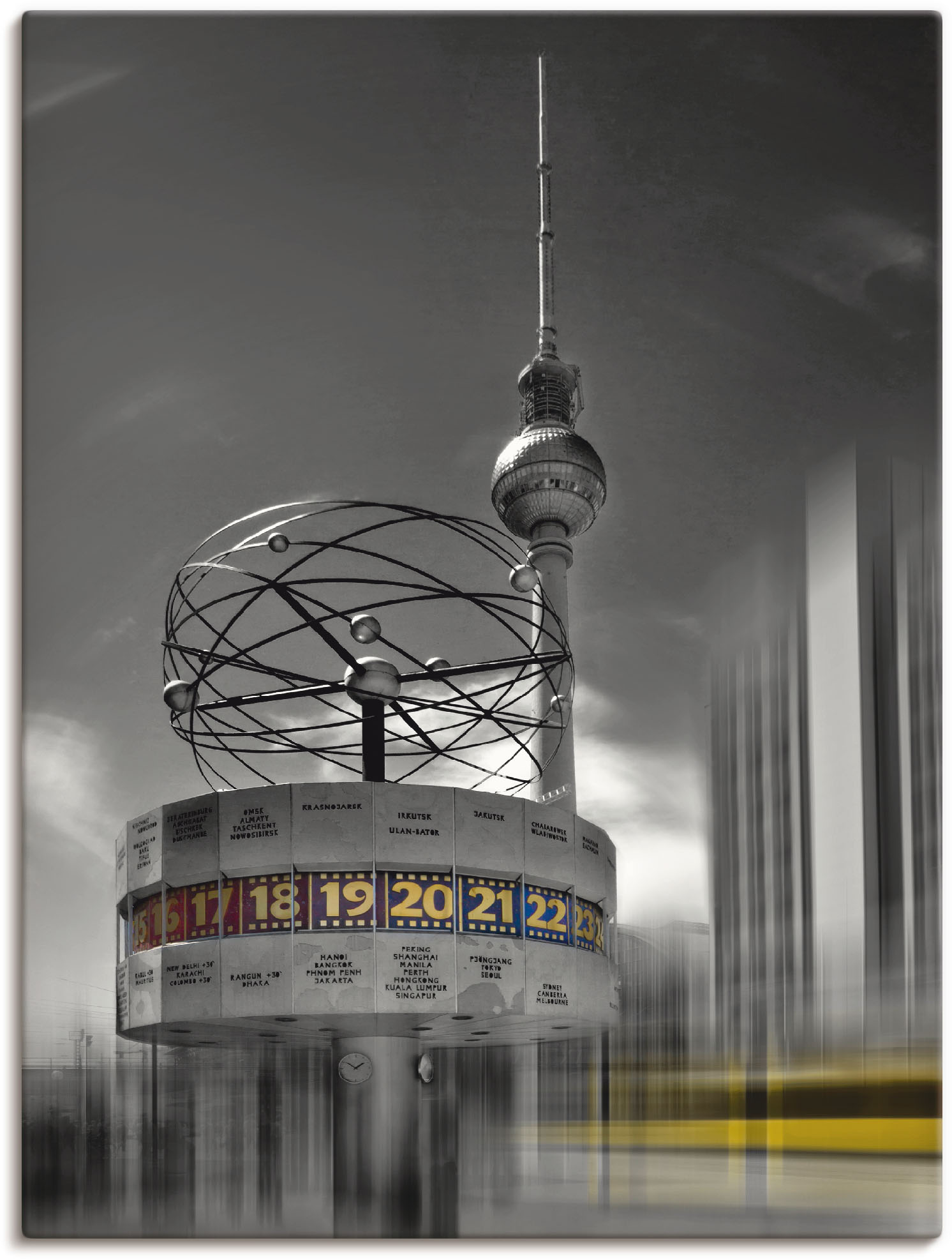 Artland Wandbild "Dynamische-Kunst Berlin Alexanderplatz", Gebäude, (1 St.), als Leinwandbild, Poster in verschied. Größen von Artland