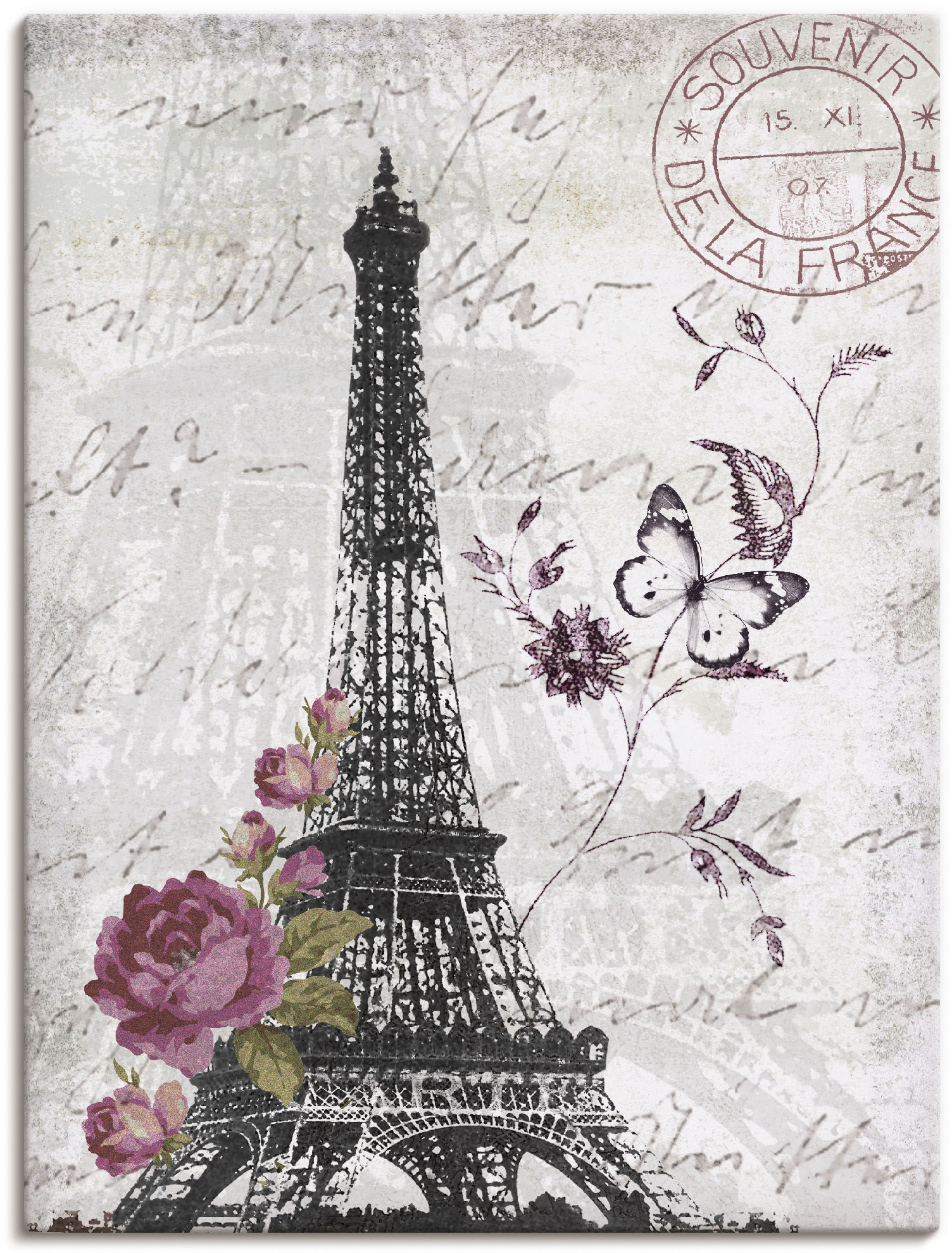 Artland Wandbild "Eiffelturm Grafik", Bilder von Europa, (1 St.) von Artland