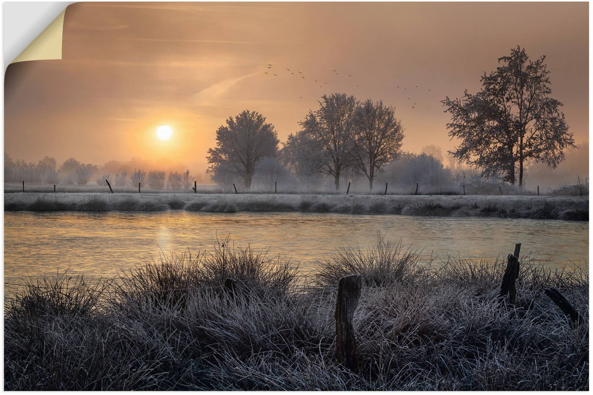 Artland Wandbild "Ein Wintertag beginnt", Bilder vom Sonnenuntergang & -aufgang, (1 St.) von Artland