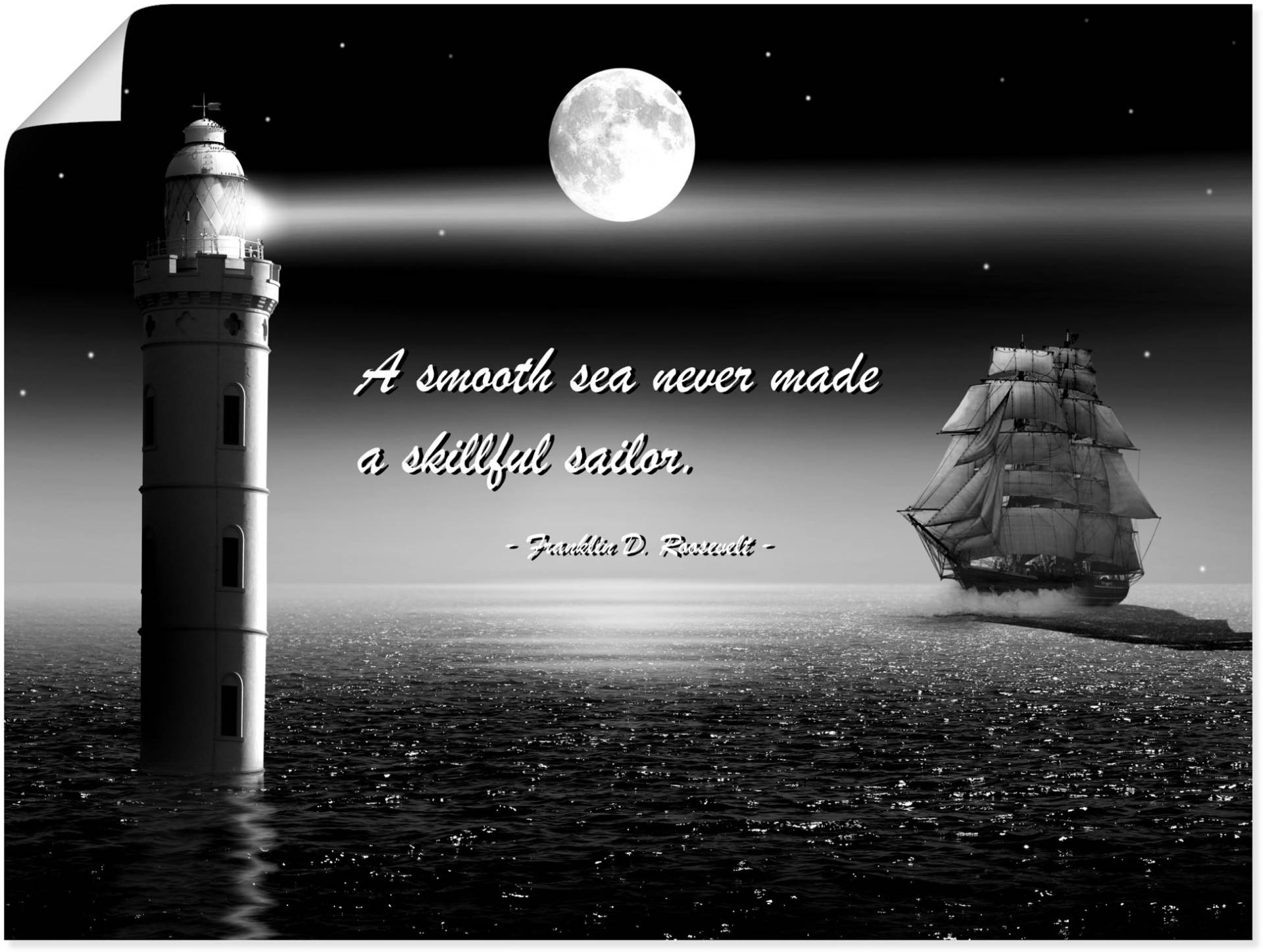 Artland Wandbild "Ein ruhiges Meer Seemann", Boote & Schiffe, (1 St.), als Poster, Wandaufkleber in verschied. Größen von Artland