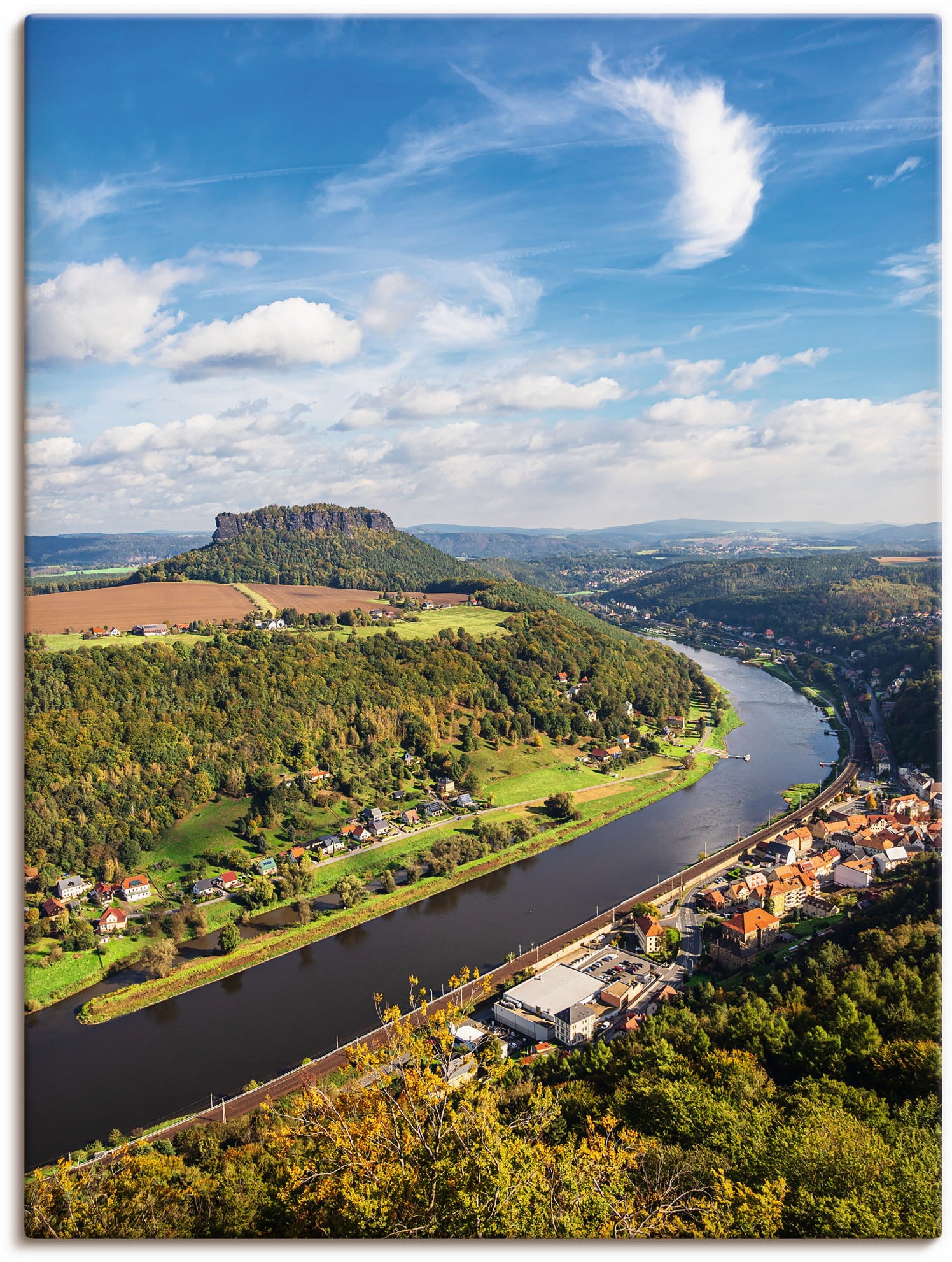 Artland Poster "Blick auf Elbe & die Sächsische Schweiz", Berge & Alpenbilder, (1 St.) von Artland