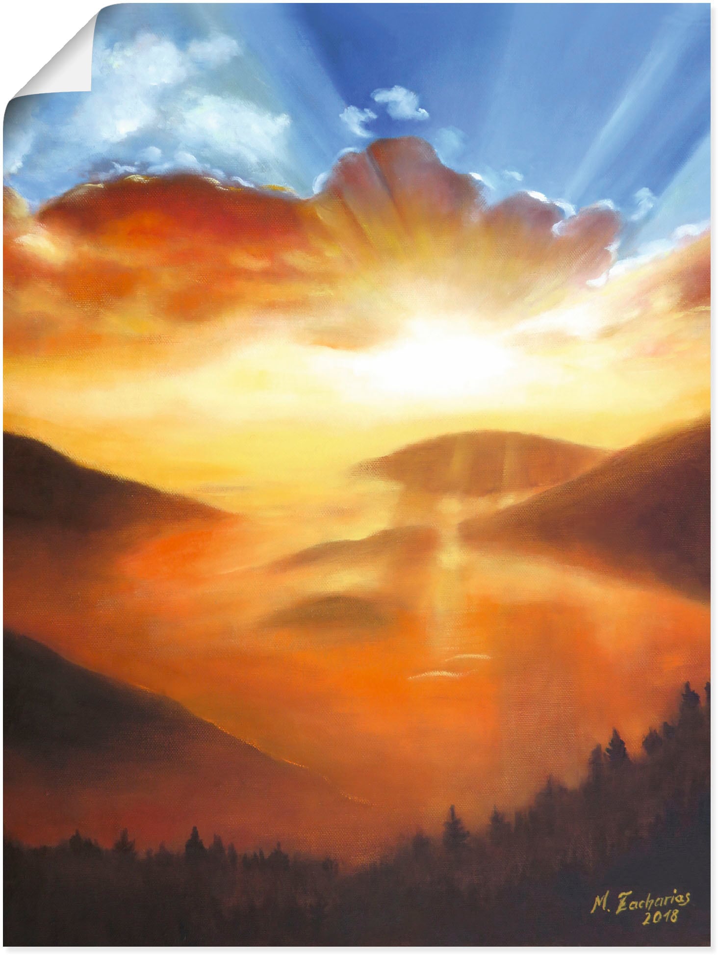 Artland Wandbild "Erwachen in der Natur", Bilder vom Sonnenuntergang & -aufgang, (1 St.) von Artland