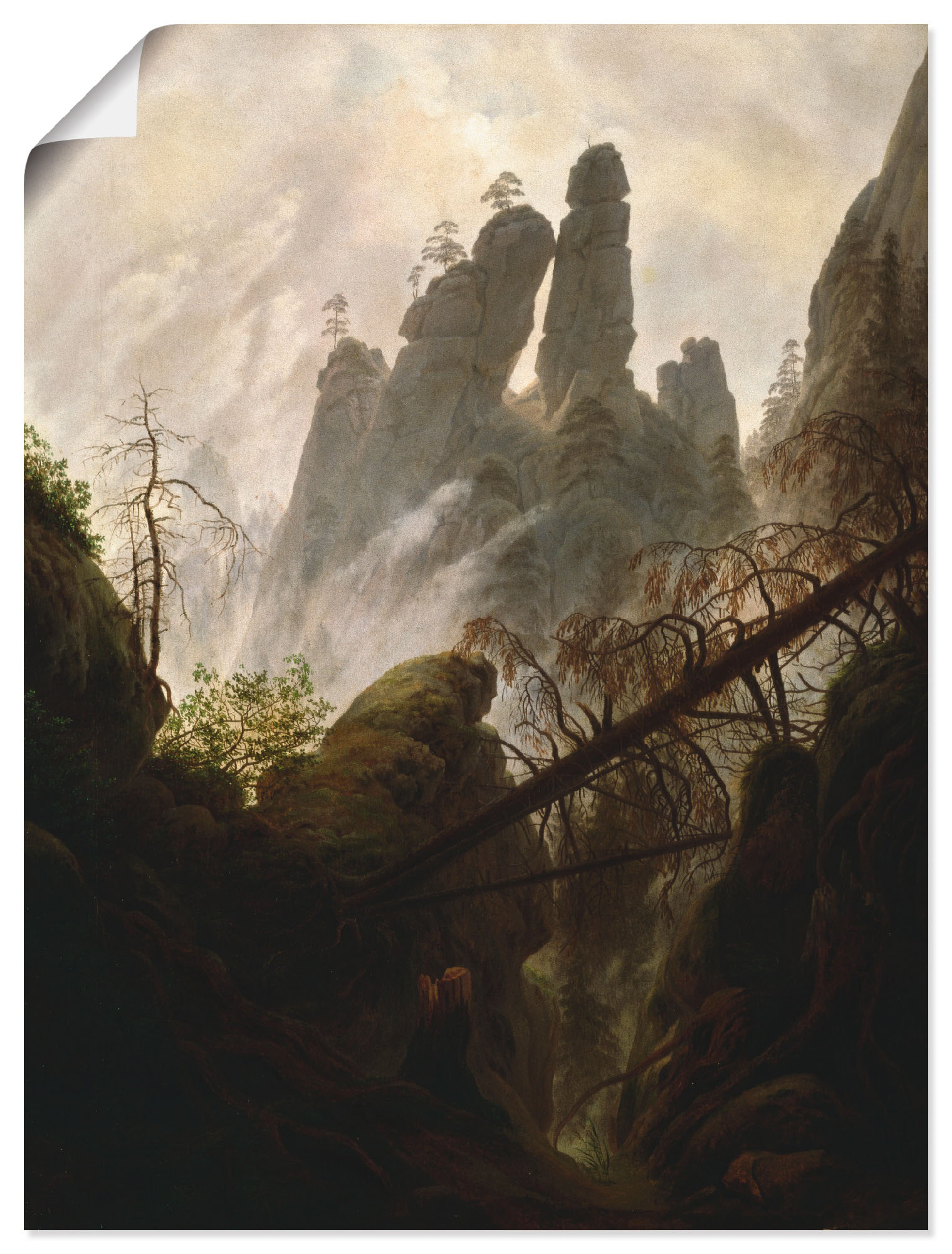 Artland Kunstdruck "Felsenschlucht, 1822/23", Felsen, (1 St.) von Artland