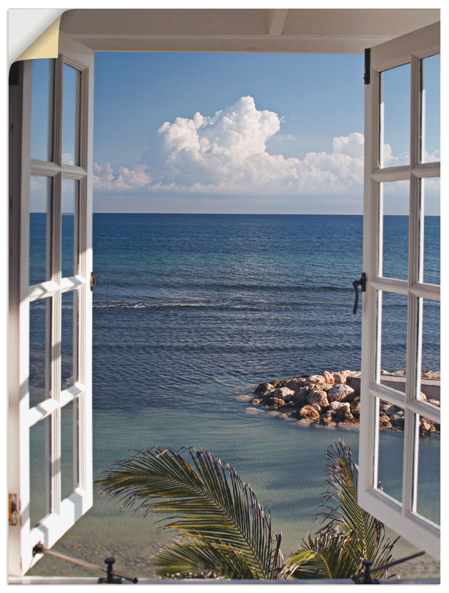 Artland Wandbild "Fenster zum Paradies", Fensterblick, (1 St.), als Alubild, Outdoorbild, Leinwandbild, Poster, Wandaufkleber von Artland