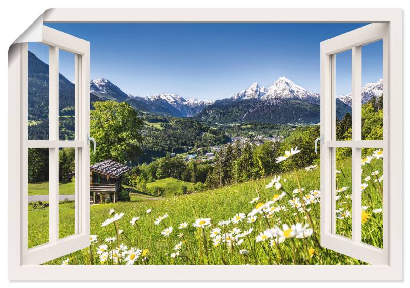 Artland Wandbild "Fensterblick Bayerischen Alpen" Berge 1 Stk. tlg. als Alubild, Leinwandbild, Wandaufkleber oder Poster in versch. Größen von Artland