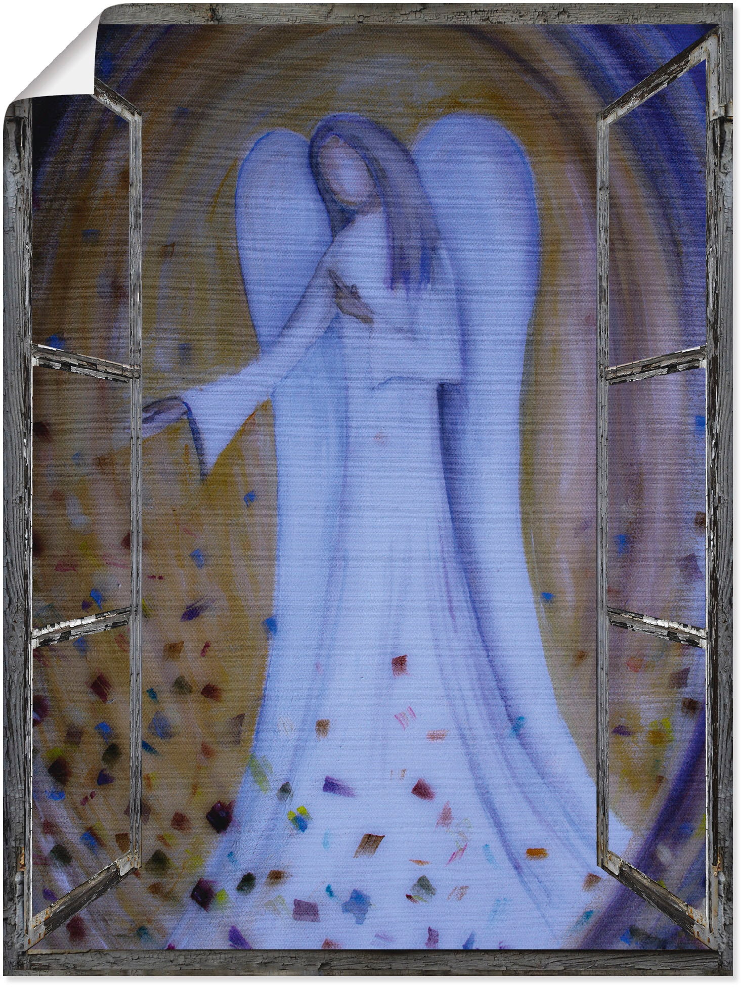 Artland Wandbild "Fensterblick - Engel", Religion, (1 St.), als Leinwandbild, Poster in verschied. Größen von Artland