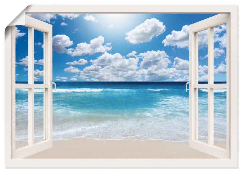 Artland Wandbild "Fensterblick Großartige Strandlandschaft" Fensterblick 1 Stk. tlg. als Leinwandbild, Poster, Wandaufkleber in verschied. Größen von Artland