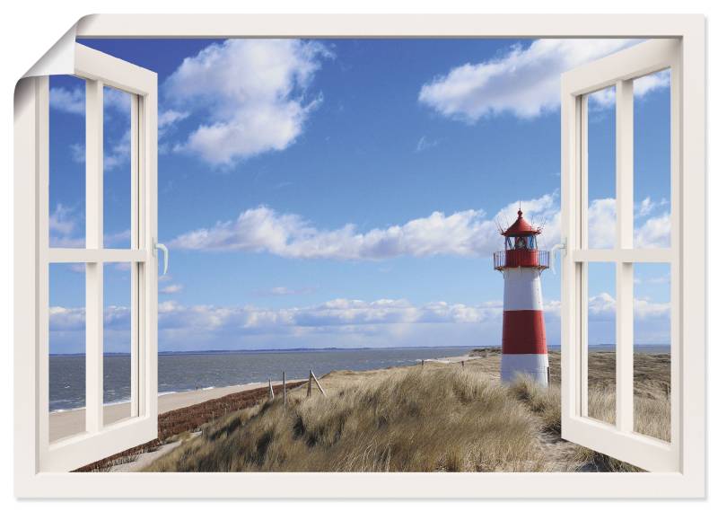 Artland Wandbild "Fensterblick - Leuchtturm Sylt" Fensterblick 1 Stk. tlg. als Leinwandbild, Poster, Wandaufkleber in verschied. Größen von Artland