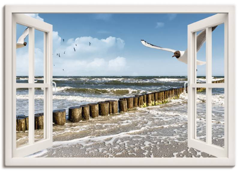 Artland Wandbild "Fensterblick - Ostsee" Fensterblick 1 Stk. tlg. als Leinwandbild, Poster, Wandaufkleber in verschied. Größen von Artland