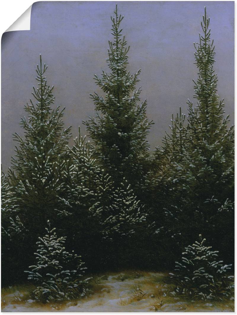 Artland Kunstdruck "Fichtendickicht im Schnee Dresdner Heide", Bäume, (1 St.) von Artland