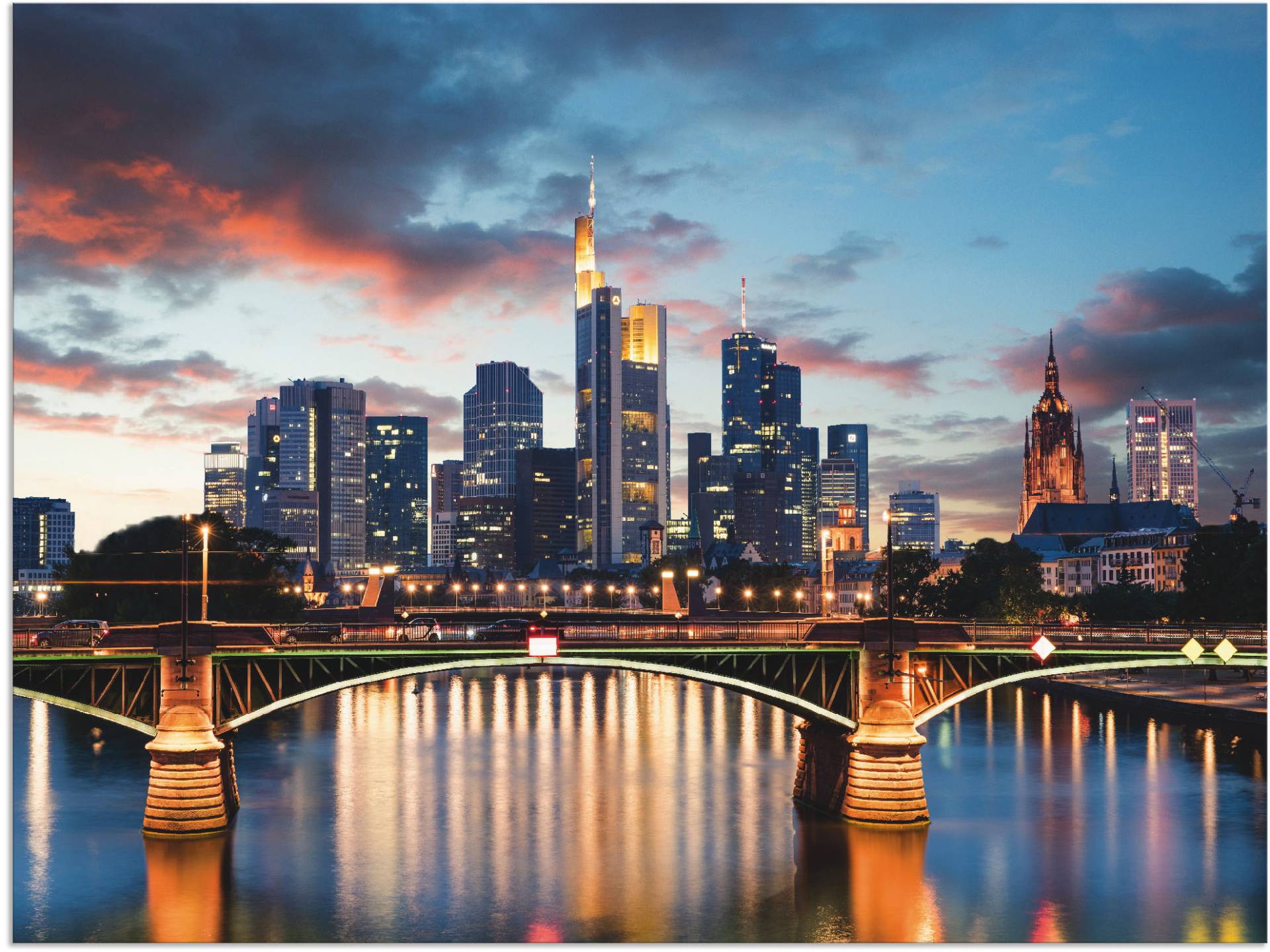 Artland Wandbild "Frankfurt am Main Skyline II", Deutschland, (1 St.), als Alubild, Outdoorbild, Leinwandbild, Poster in verschied. Größen von Artland