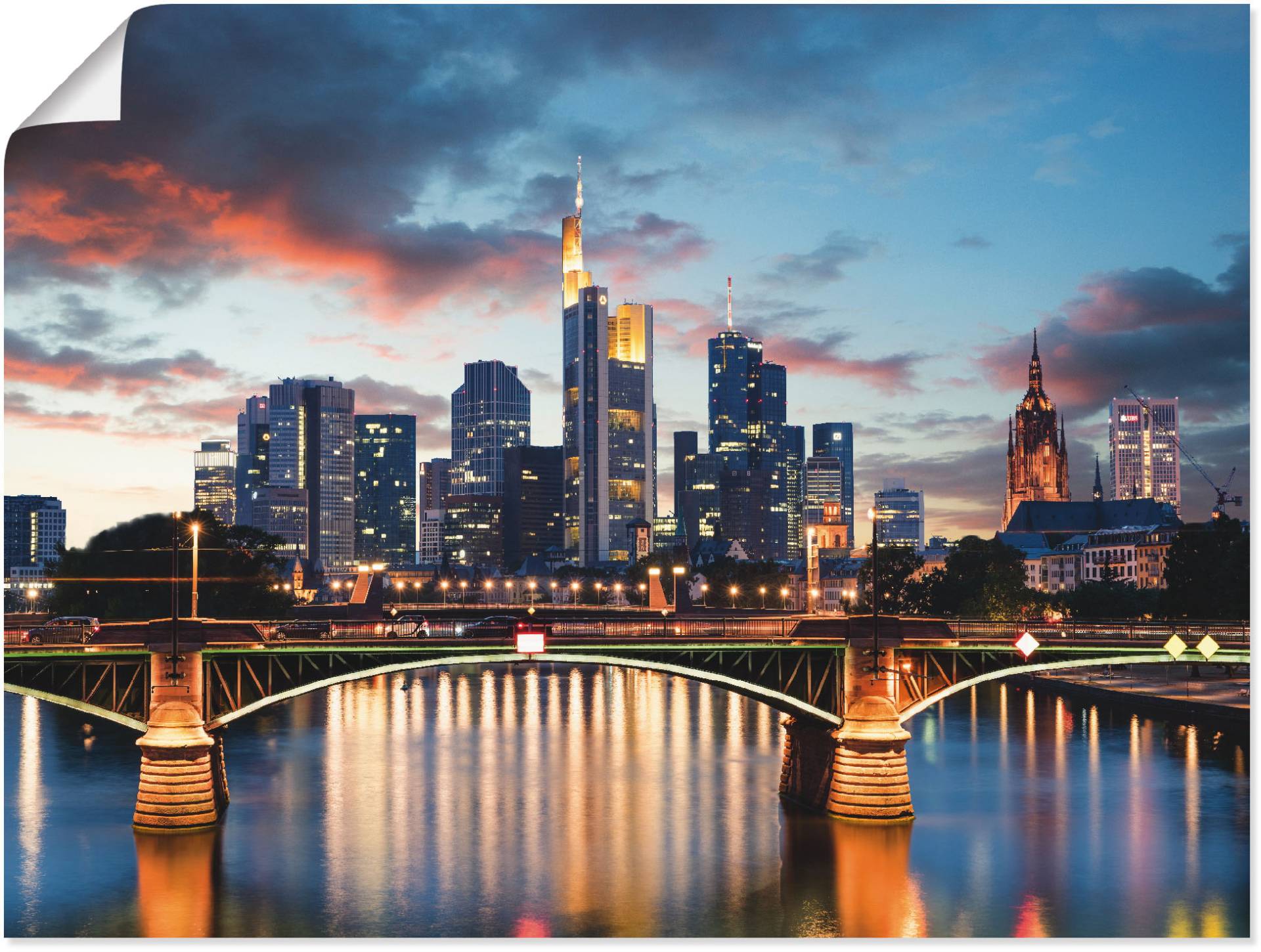Artland Wandbild "Frankfurt am Main Skyline II", Deutschland, (1 St.), als Alubild, Outdoorbild, Leinwandbild, Poster in verschied. Größen von Artland