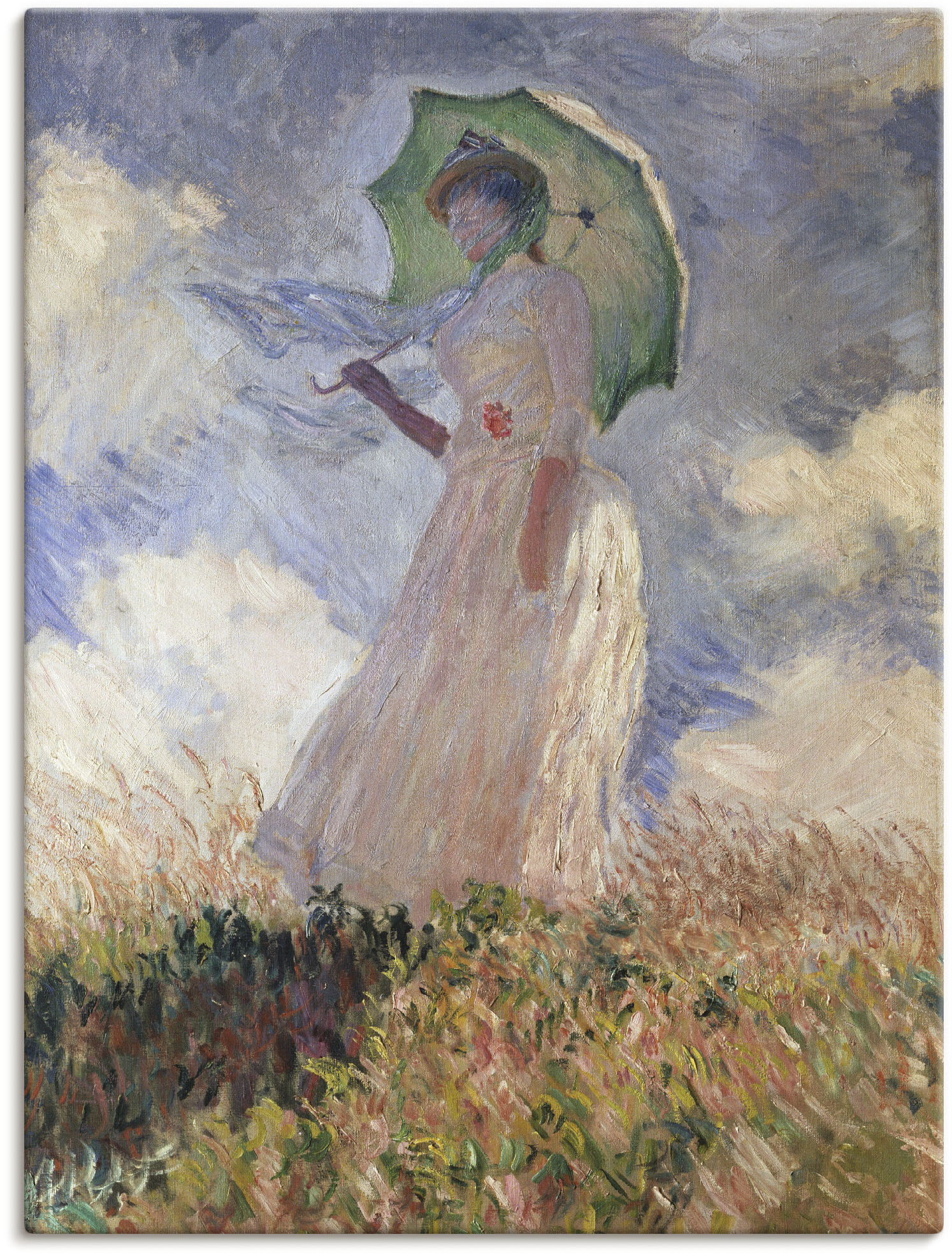 Artland Wandbild "Frau mit Sonnenschirm, Suzanne Hoschedé", Frau, (1 St.), als Leinwandbild, Poster in verschied. Größen von Artland