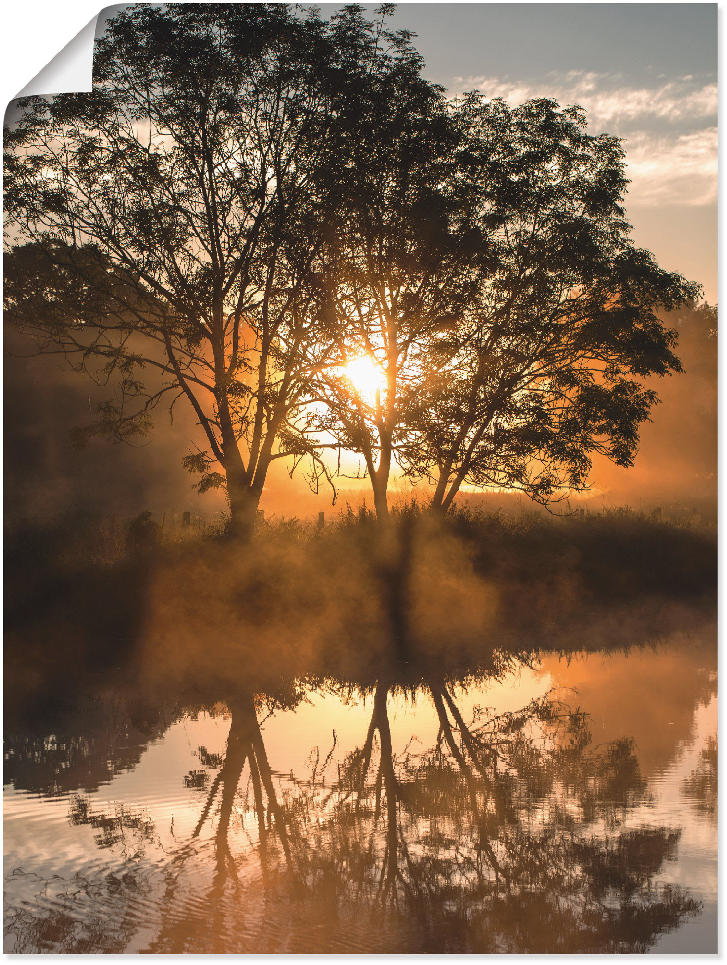 Artland Poster "Früh morgens, wenn der Tag erwacht", Gewässer, (1 St.) von Artland