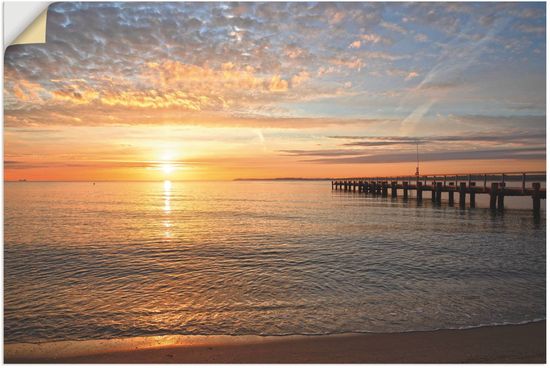 Artland Wandbild "Früh morgens an der Ostsee", Bilder vom Sonnenuntergang & -aufgang, (1 St.) von Artland