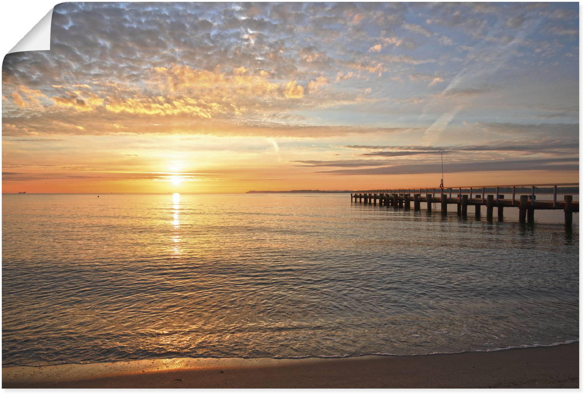 Artland Wandbild "Früh morgens an der Ostsee", Bilder vom Sonnenuntergang & -aufgang, (1 St.) von Artland