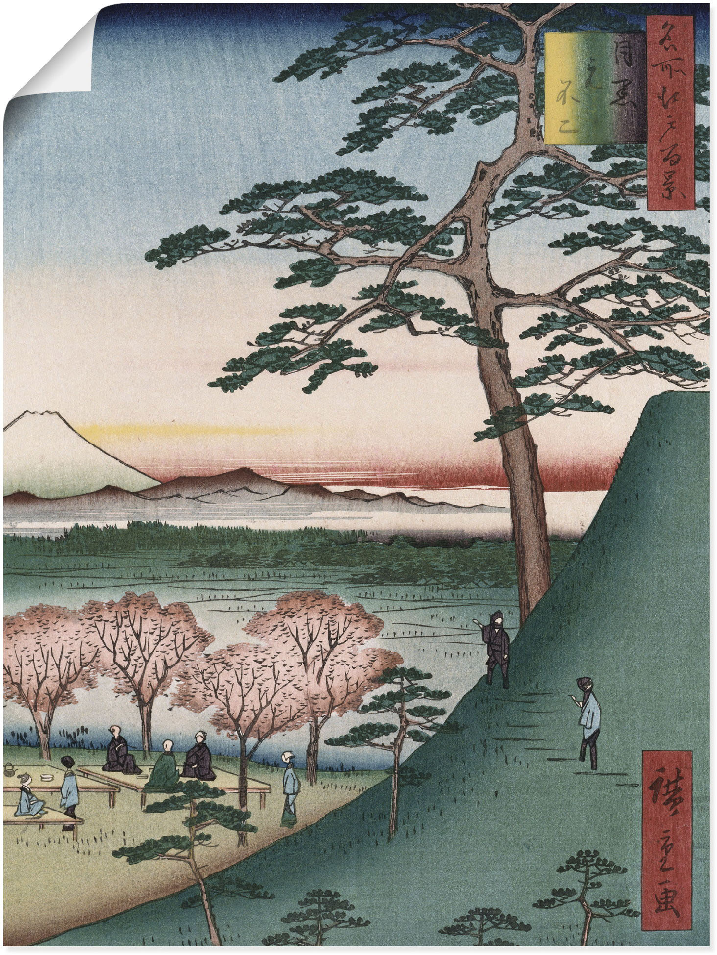 Artland Kunstdruck "Fuji Meguro in Edo", Berge, (1 St.) von Artland