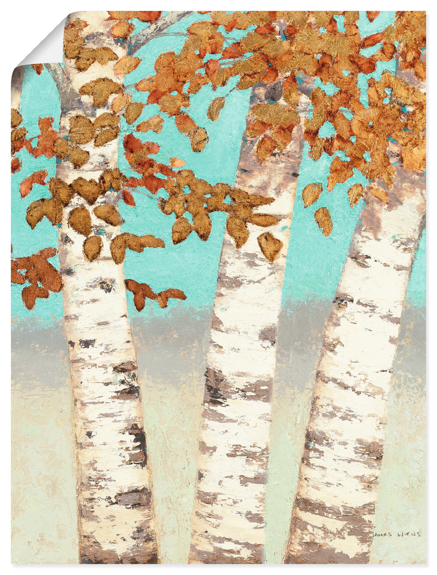 Artland Poster "Goldene Birken III", Bäume, (1 St.) von Artland