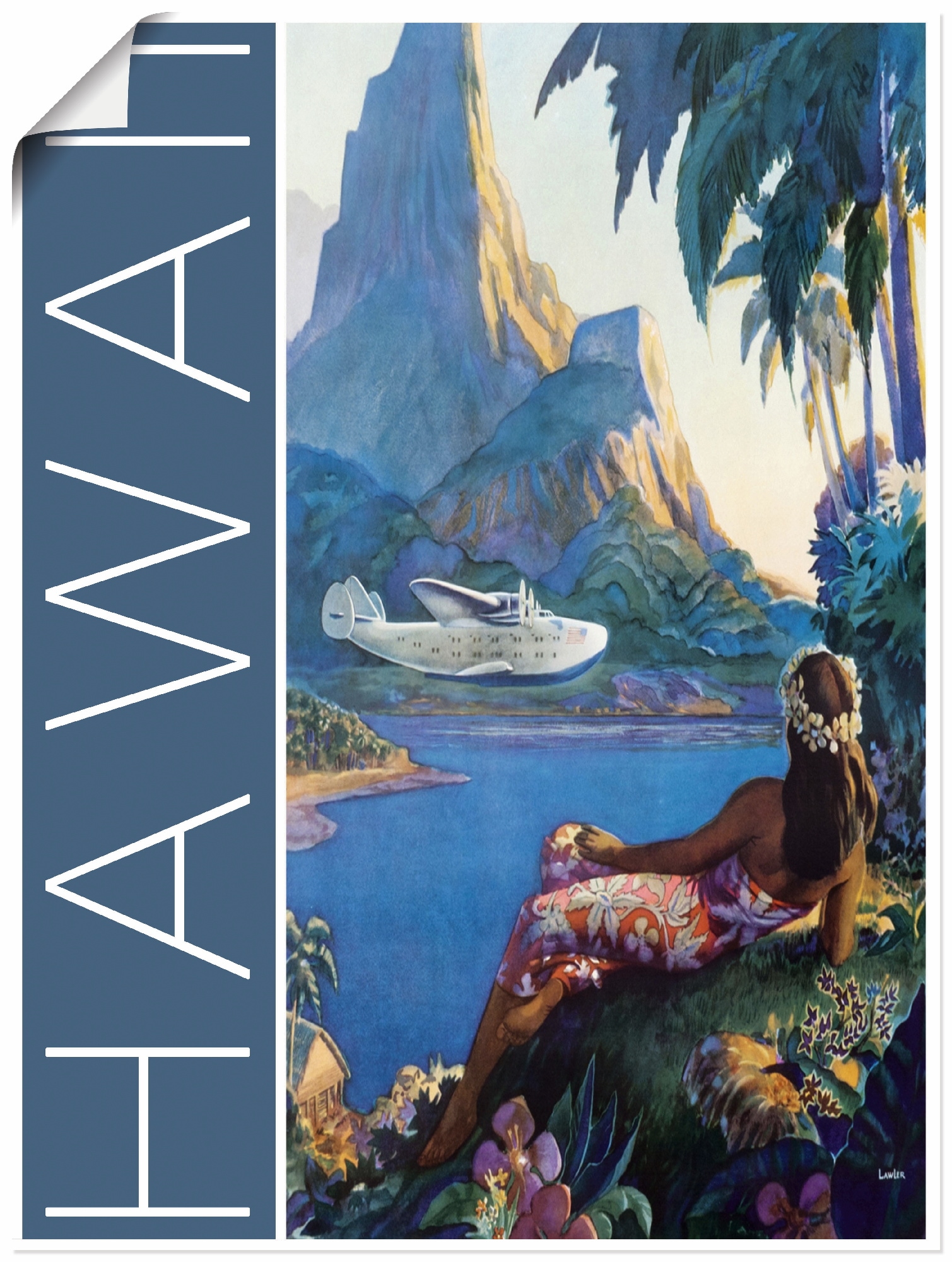 Artland Poster "Hawaii Vintage Reiseplakat", Amerika, (1 St.) von Artland