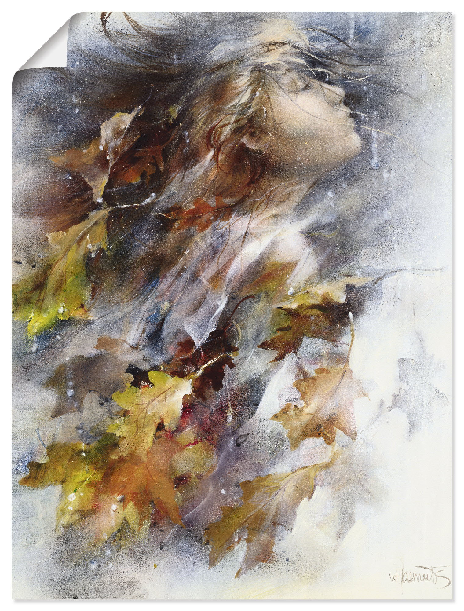 Artland Wandbild "Herbst", Frau, (1 St.), als Leinwandbild, Poster, Wandaufkleber in verschied. Größen von Artland