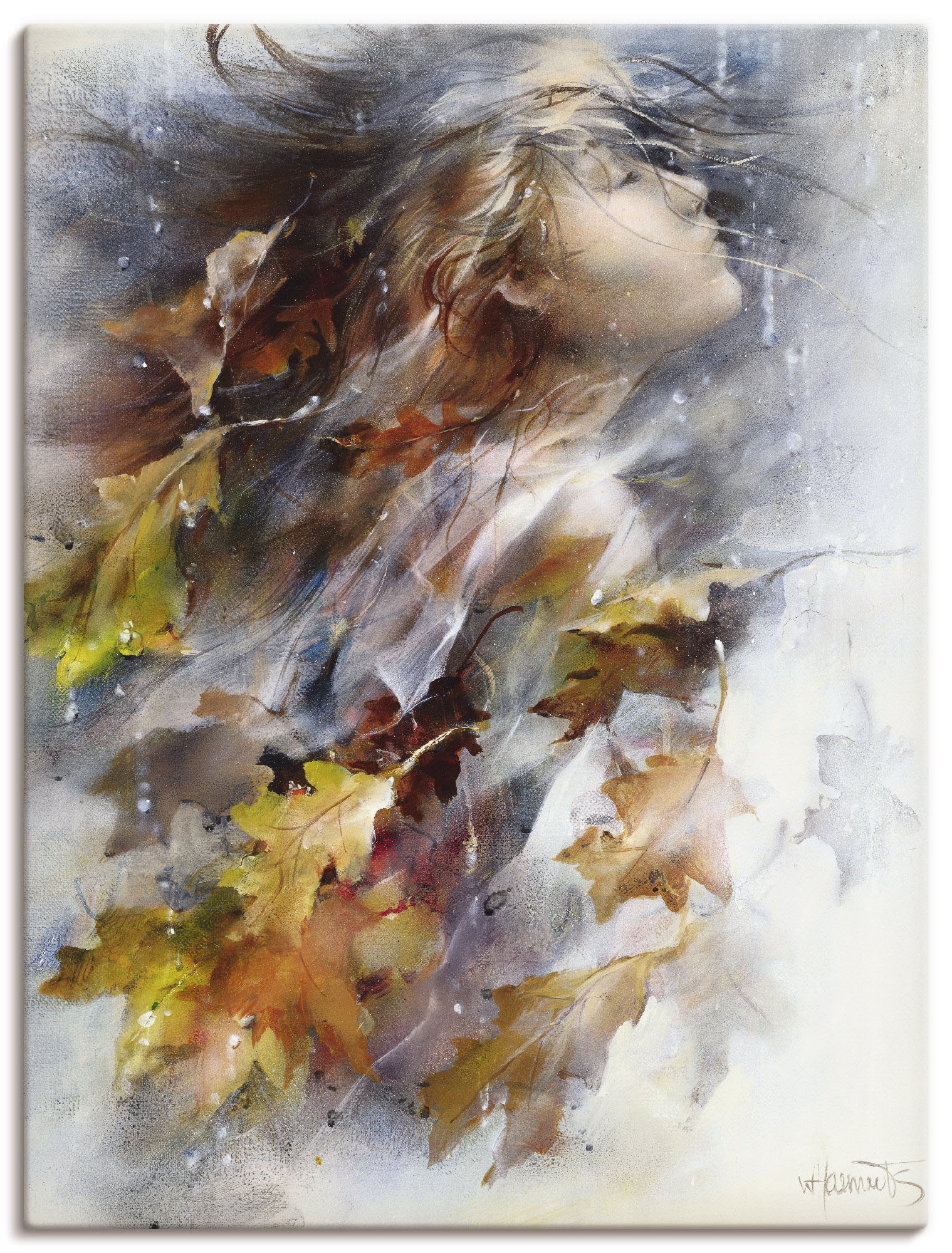 Artland Wandbild "Herbst", Frau, (1 St.), als Leinwandbild, Poster, Wandaufkleber in verschied. Größen von Artland