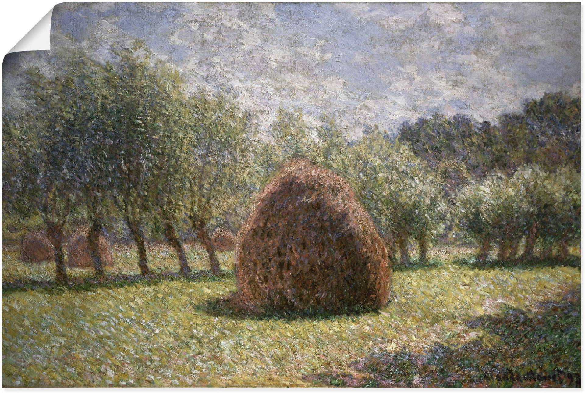 Artland Kunstdruck "Heuschober bei Giverny. 1893", Felder, (1 St.) von Artland